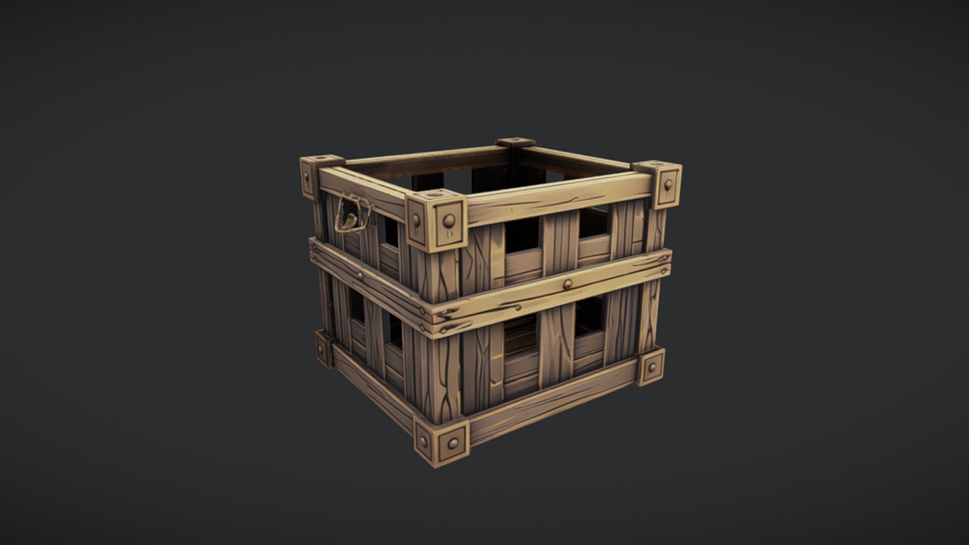 wooden crate 2 3D model_5