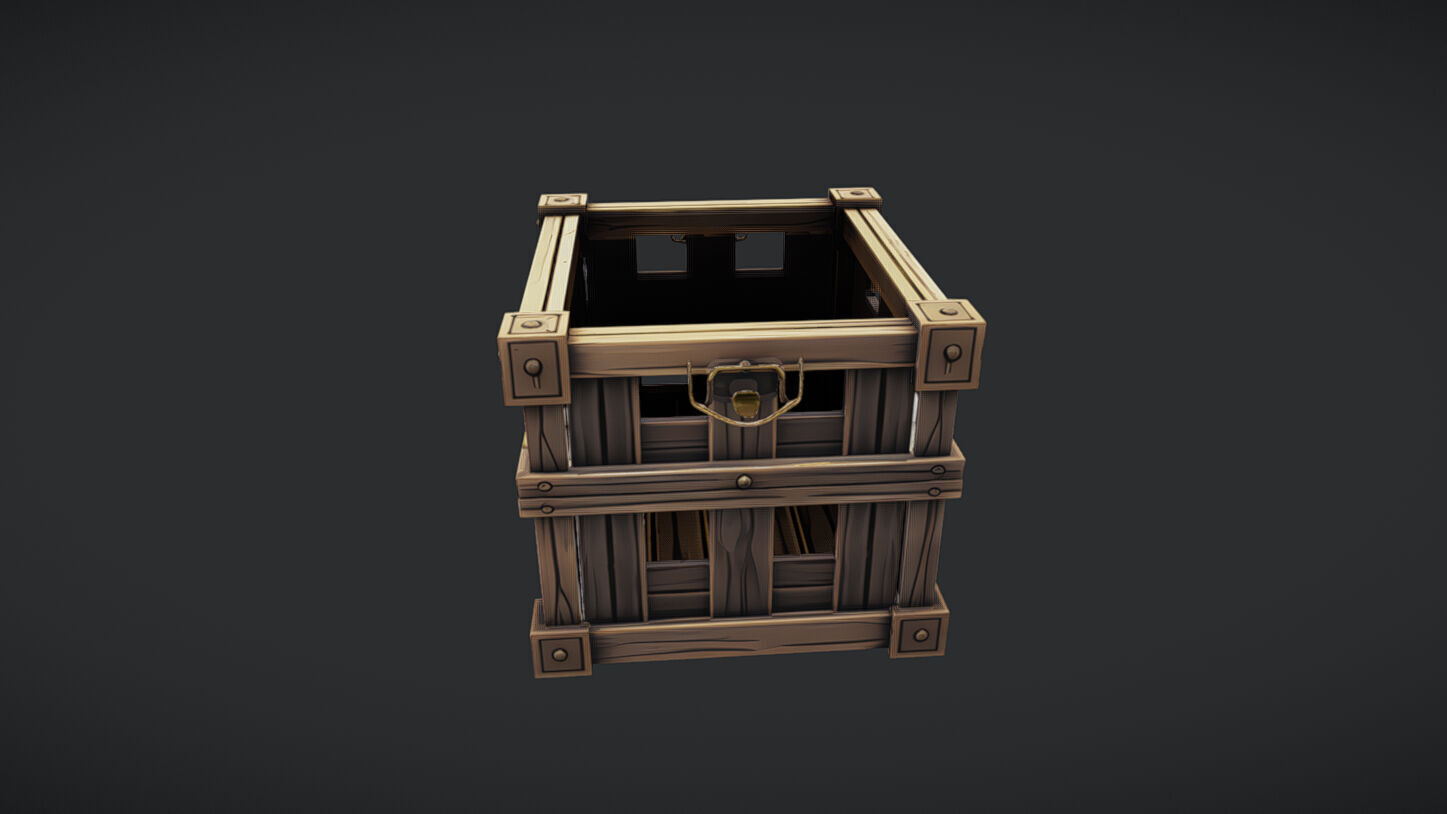 wooden crate 2 3D model_3