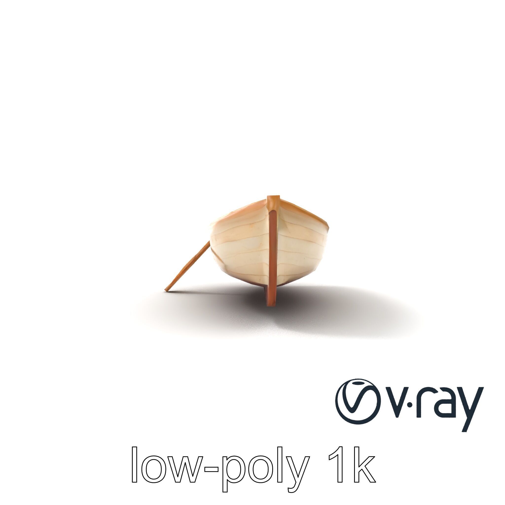 Wooden Rowboat with Oars model pack Low-poly 3D model_28