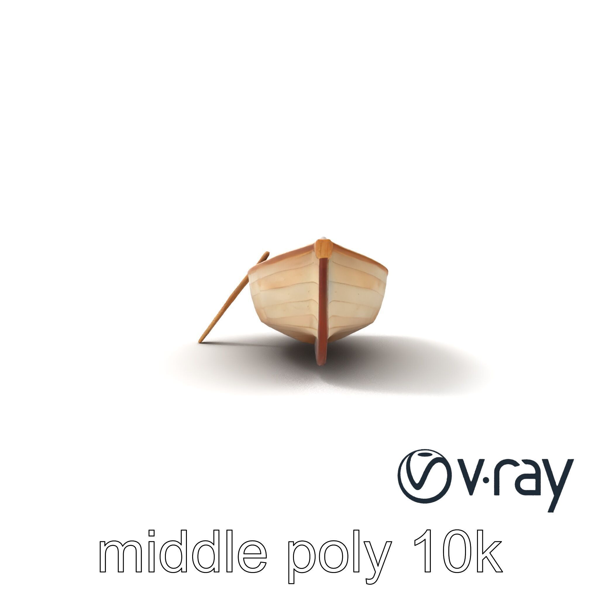 Wooden Rowboat with Oars model pack Low-poly 3D model_25