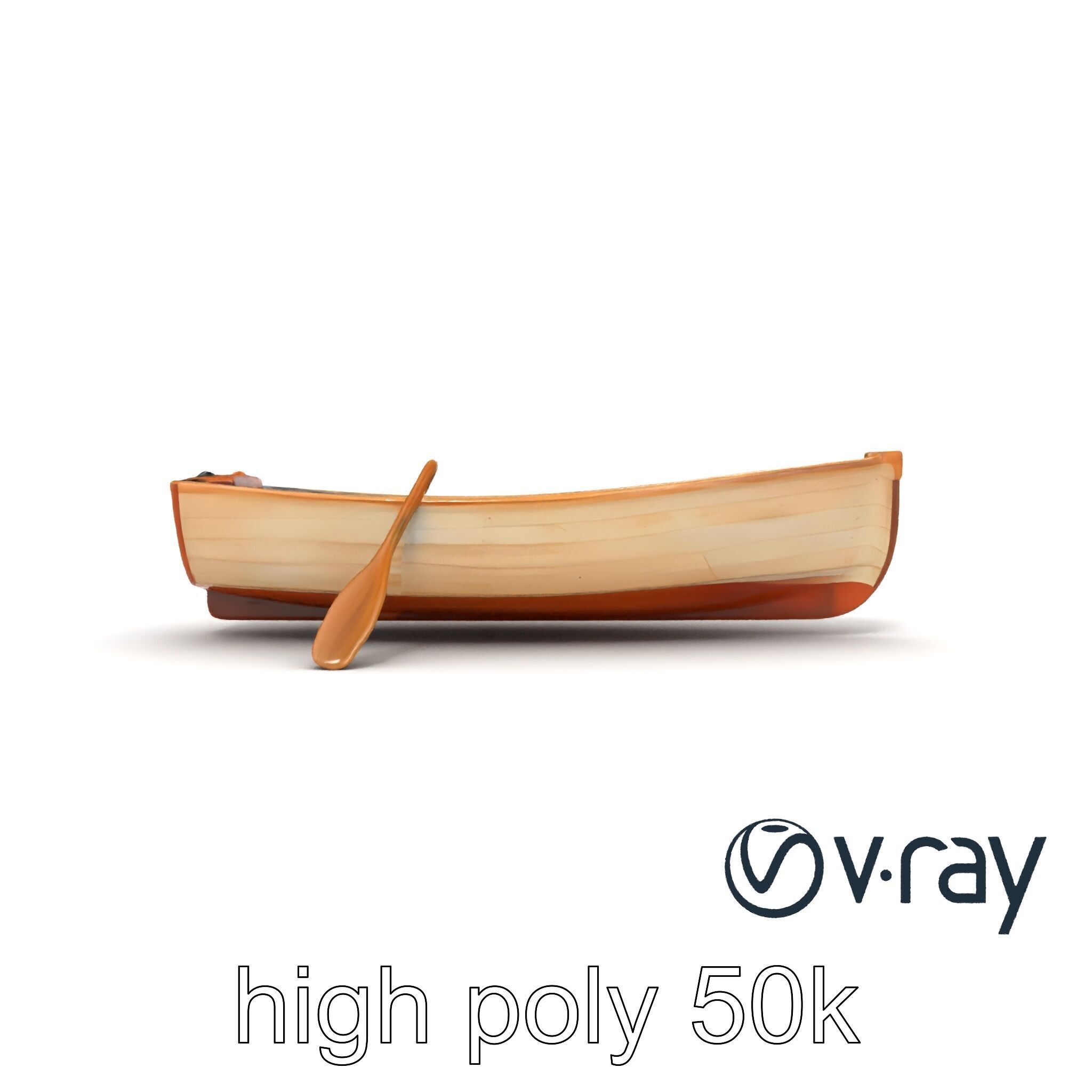 Wooden Rowboat with Oars model pack Low-poly 3D model_29