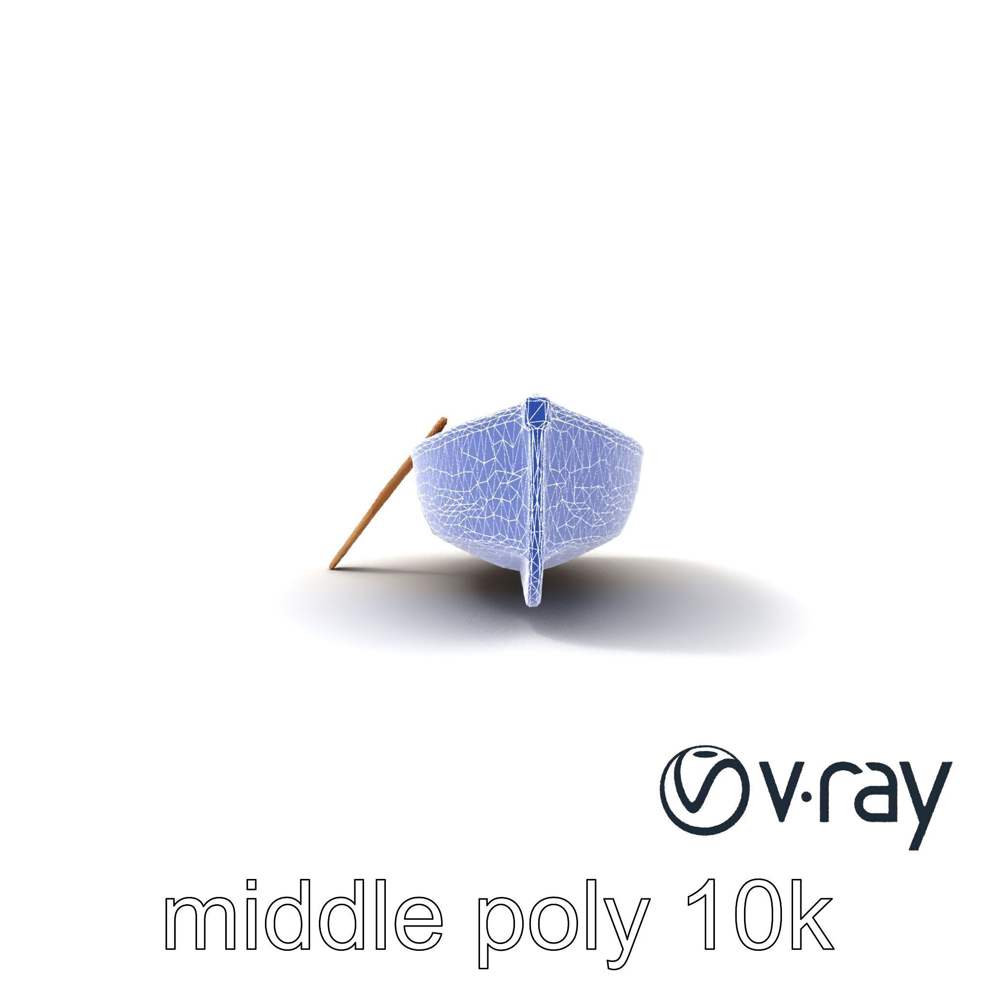 Wooden Rowboat with Oars model pack Low-poly 3D model_14