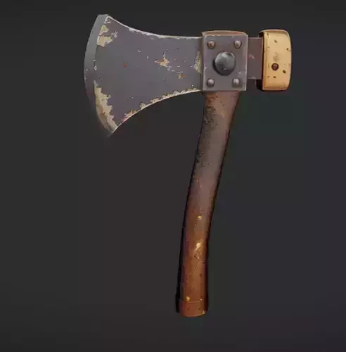 Rusty metal axe