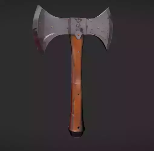 Rusty double-headed axe