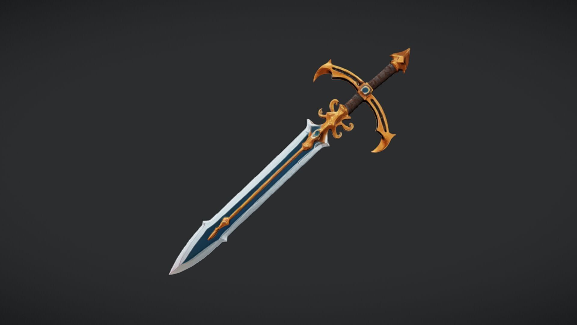 decorative sword with gems 3D model_5