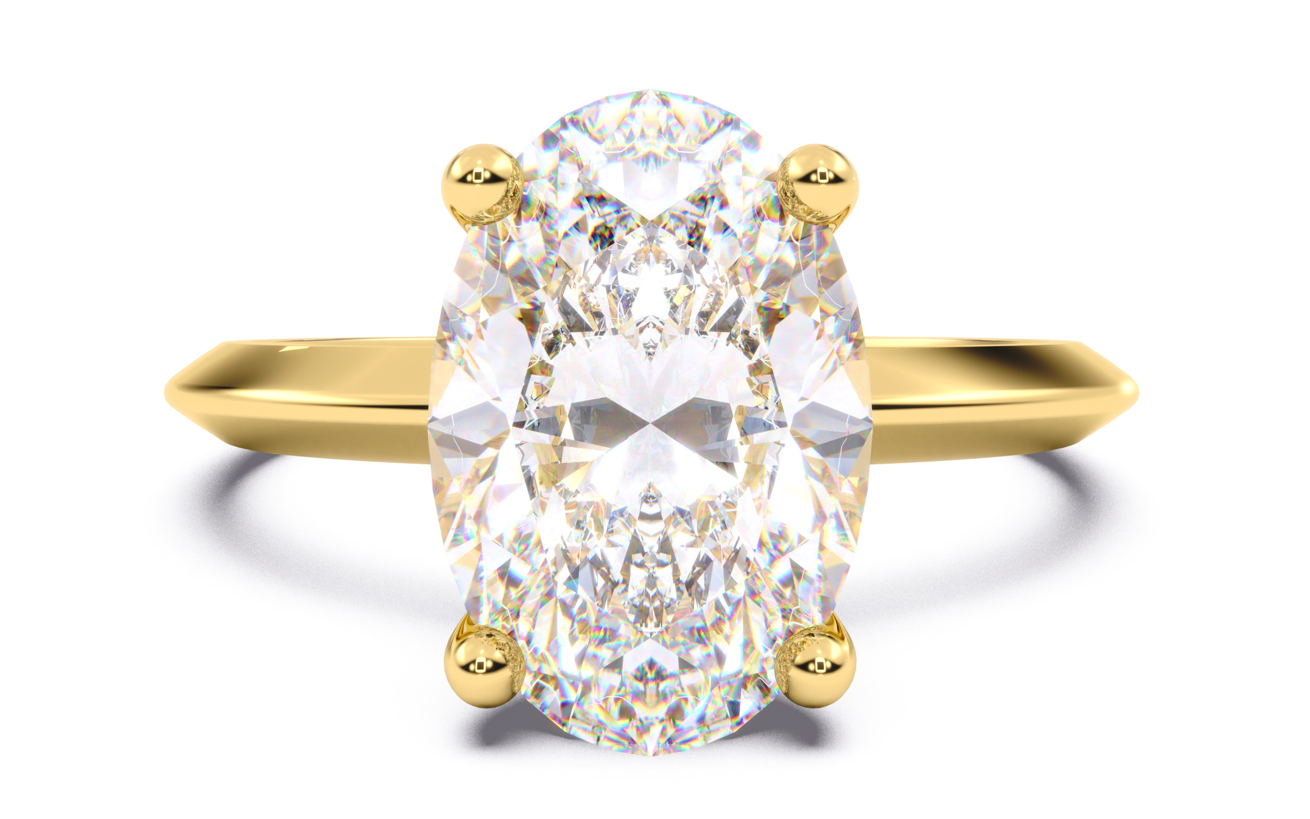 Oval Diamond Solitaire Ring 3D print model 3D print model_20