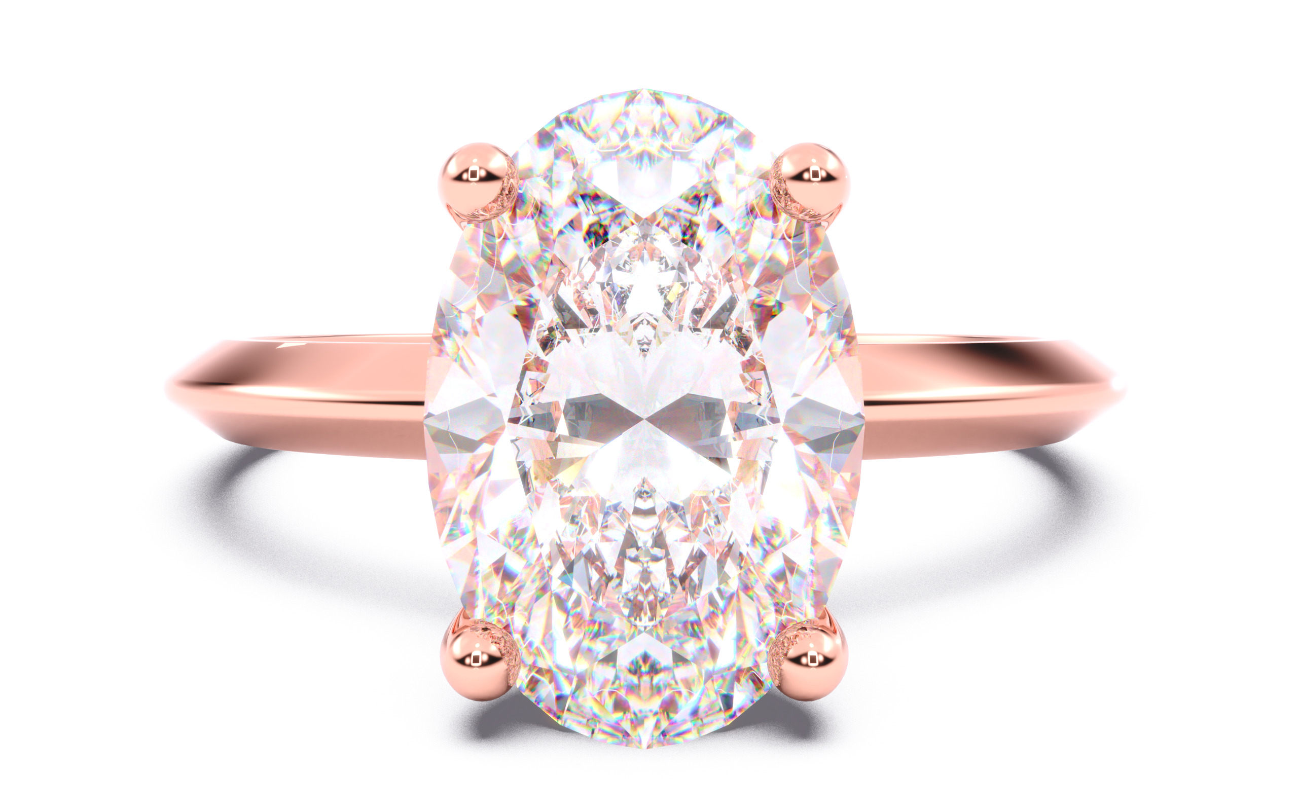 Oval Diamond Solitaire Ring 3D print model 3D print model_21