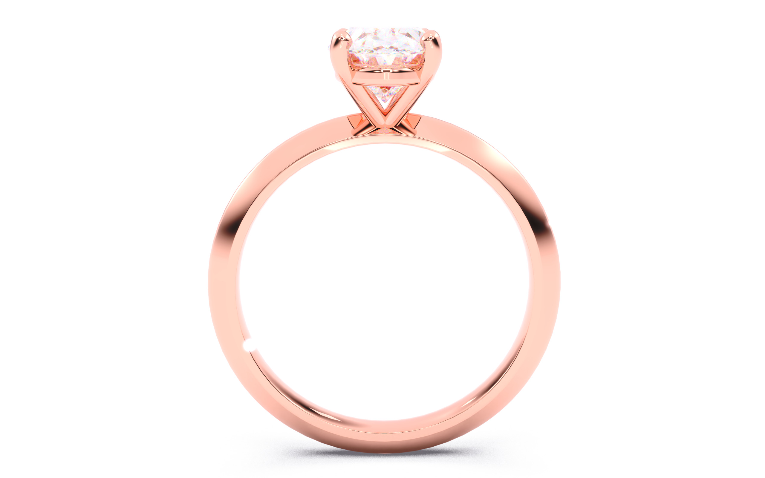 Oval Diamond Solitaire Ring 3D print model 3D print model_23