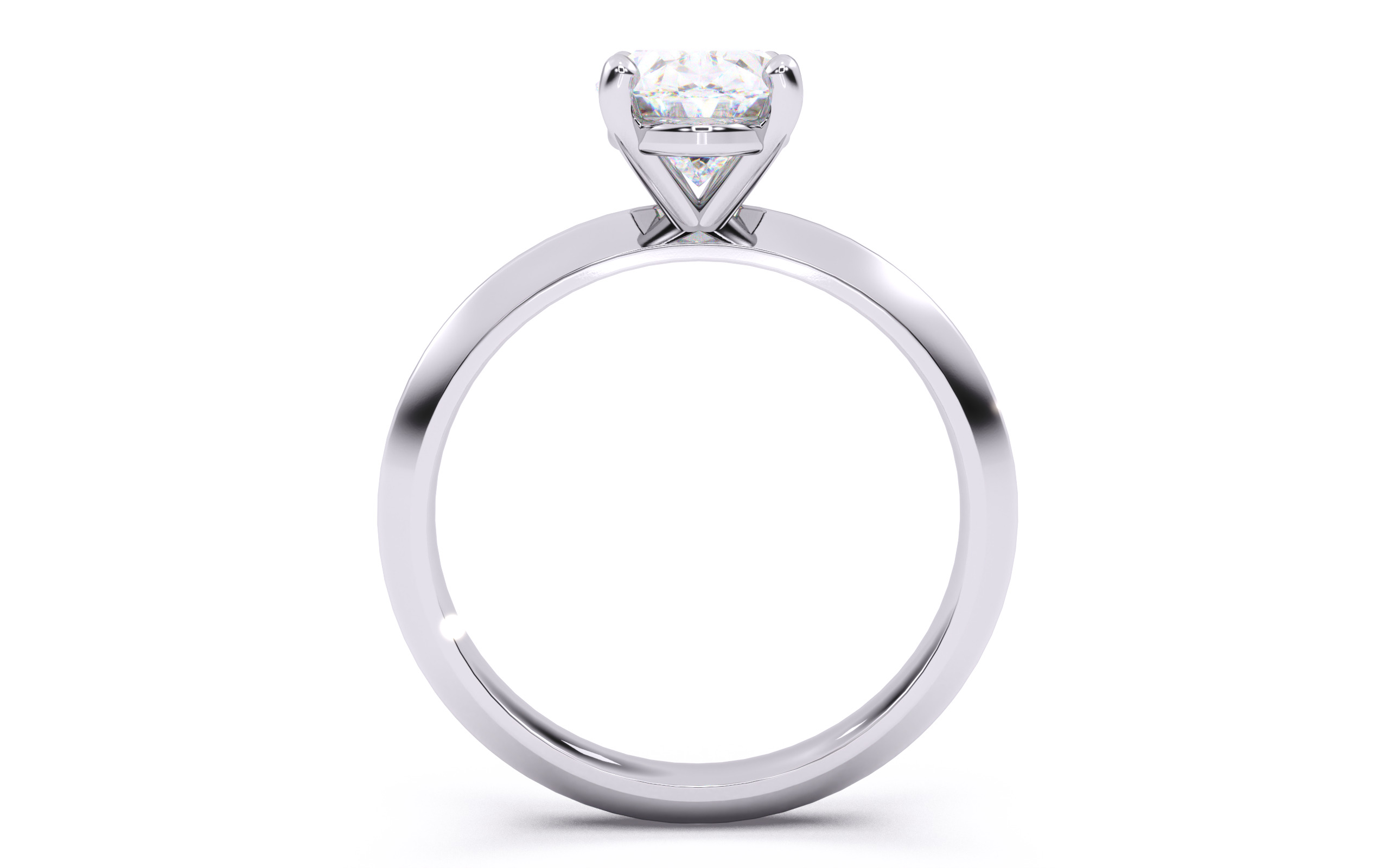 Oval Diamond Solitaire Ring 3D print model 3D print model_24