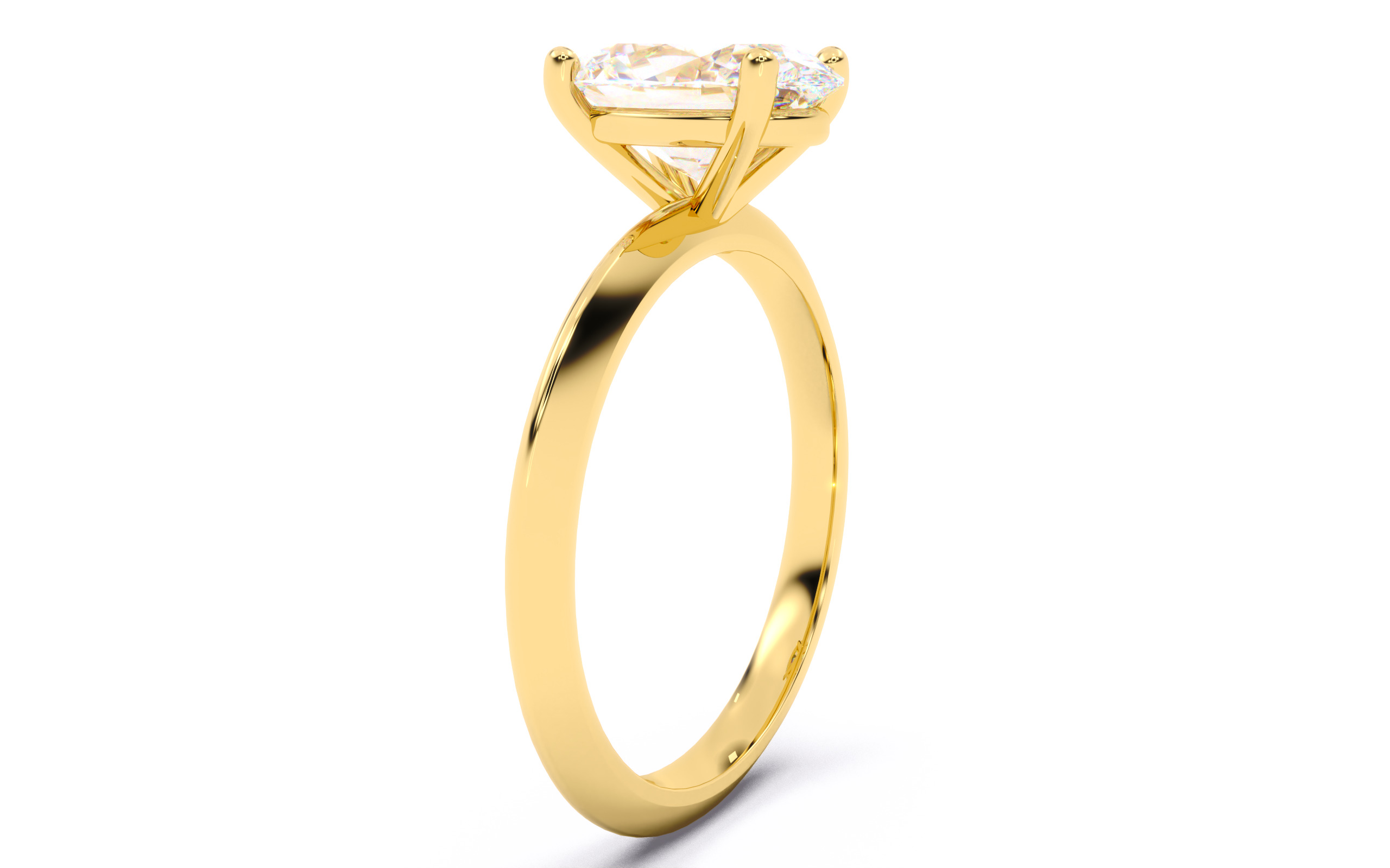 Oval Diamond Solitaire Ring 3D print model 3D print model_17