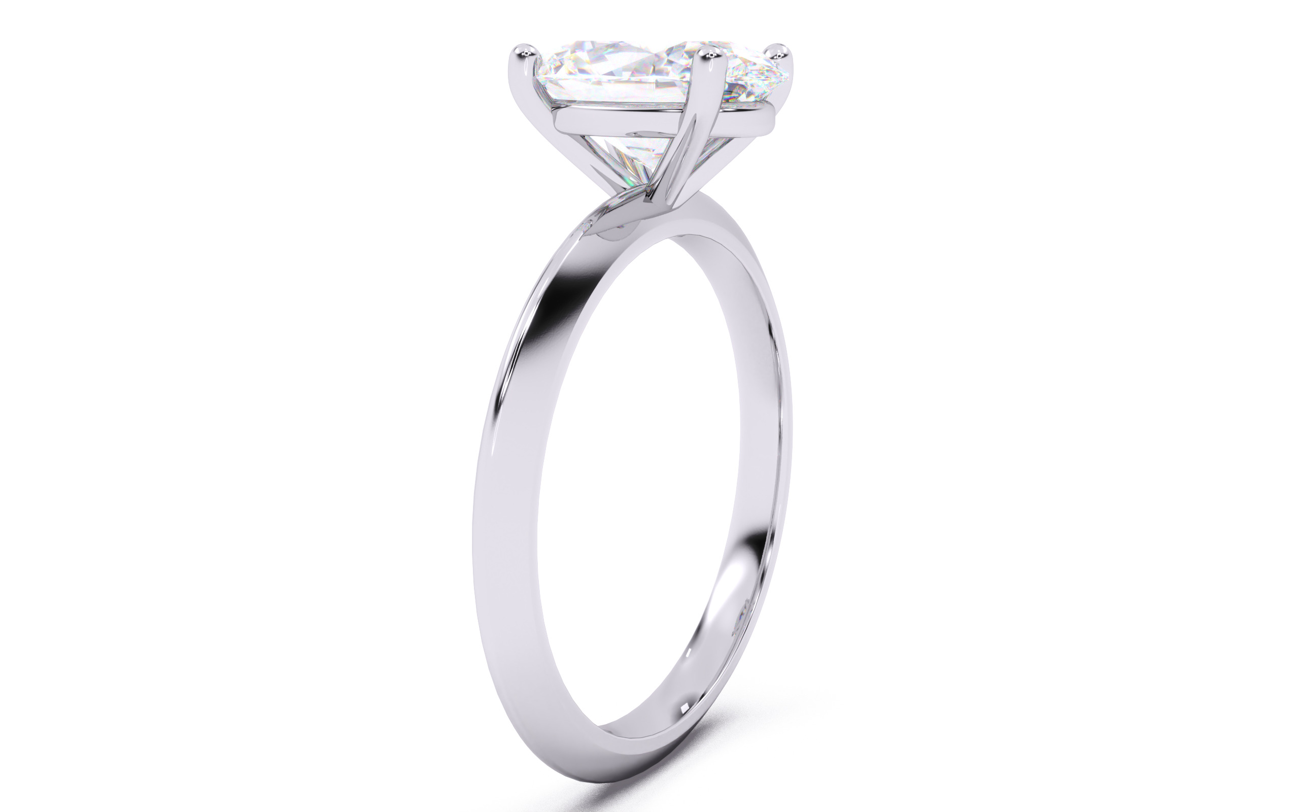 Oval Diamond Solitaire Ring 3D print model 3D print model_16