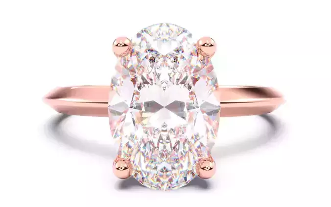 Oval Diamond Solitaire Ring 3D print model