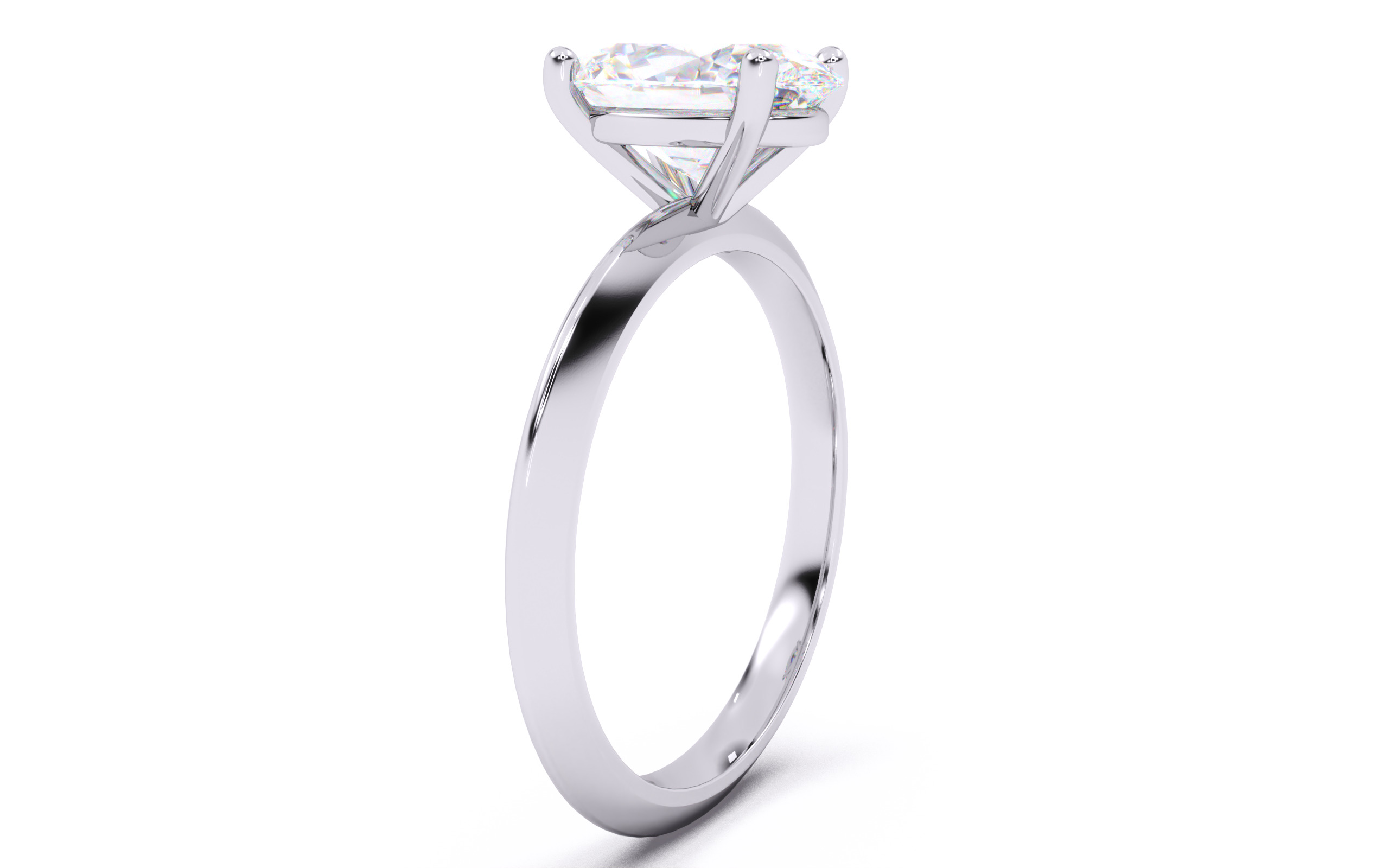 Oval Diamond Solitaire Ring 3D print model 3D print model_15