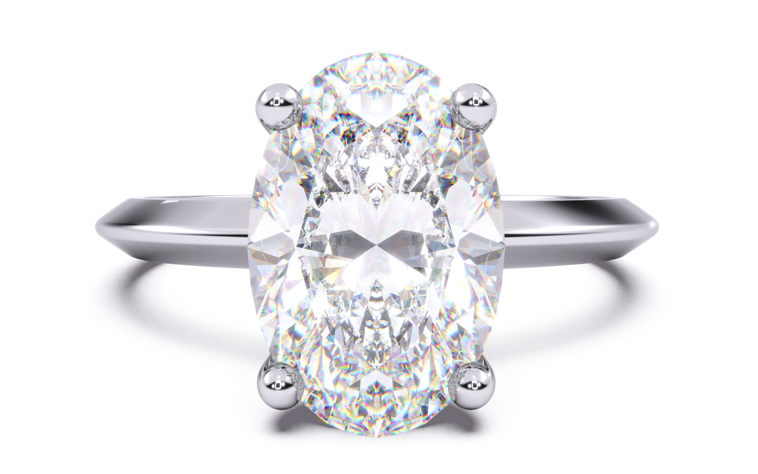 Oval Diamond Solitaire Ring 3D print model 3D print model_13