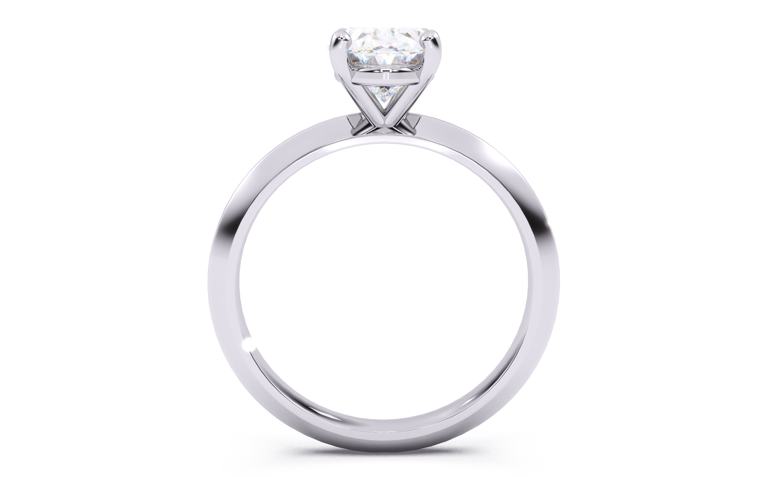 Oval Diamond Solitaire Ring 3D print model 3D print model_3