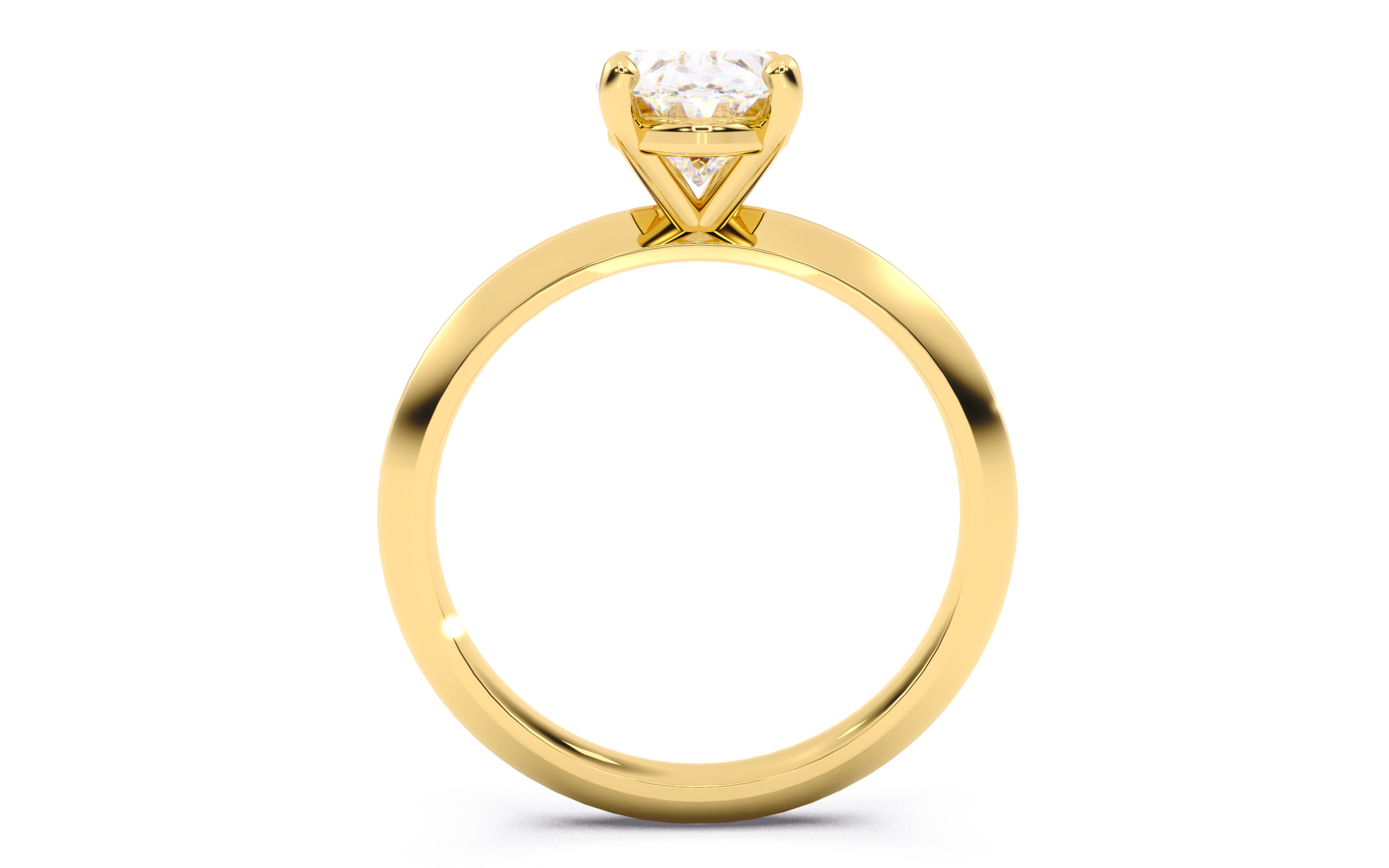 Oval Diamond Solitaire Ring 3D print model 3D print model_5