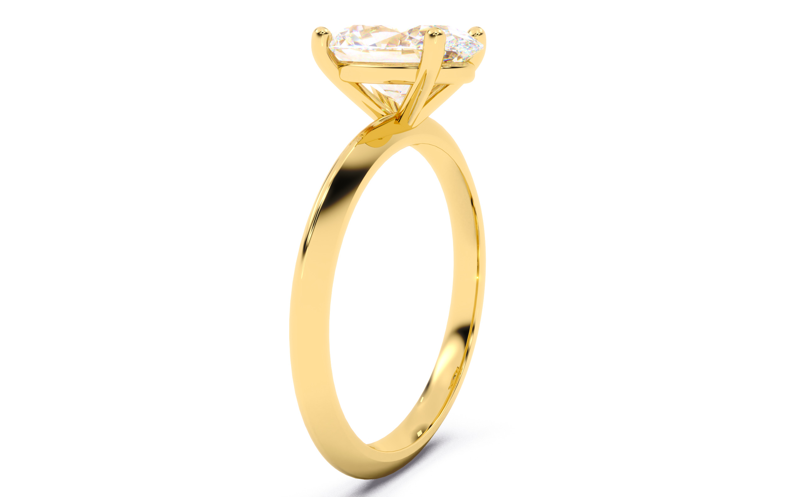 Oval Diamond Solitaire Ring 3D print model 3D print model_18