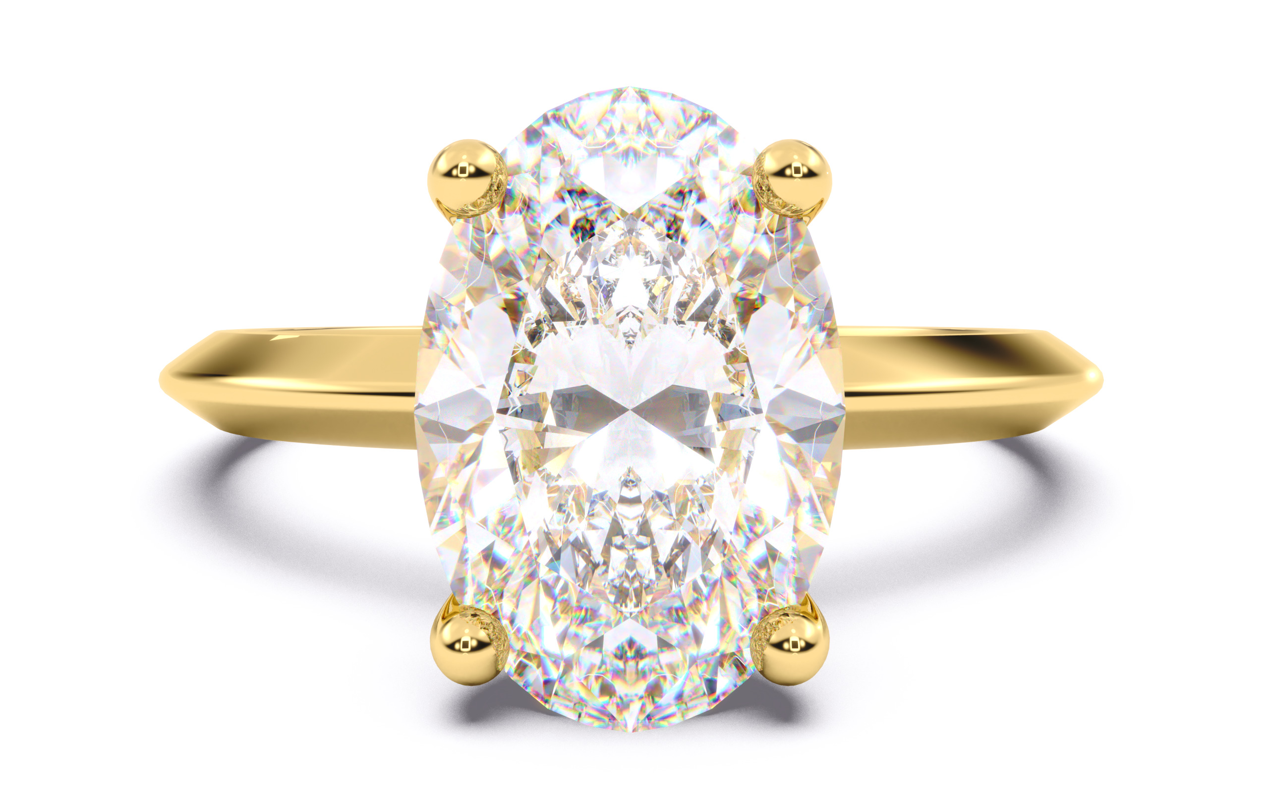Oval Diamond Solitaire Ring 3D print model 3D print model_19