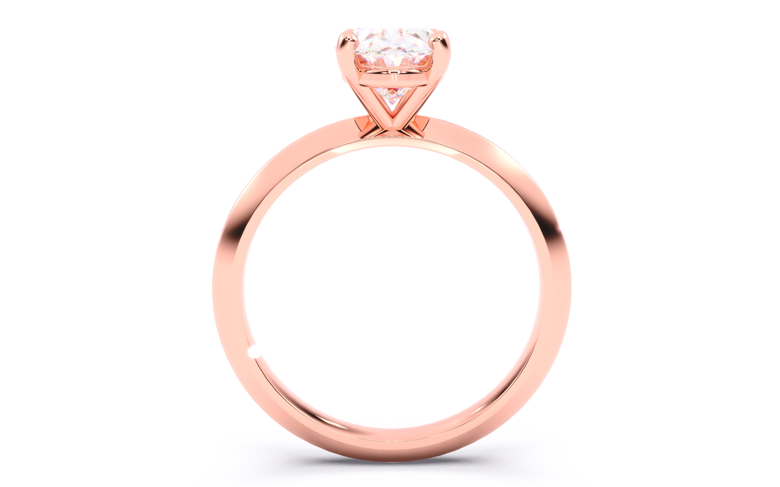 Oval Diamond Solitaire Ring 3D print model 3D print model_22