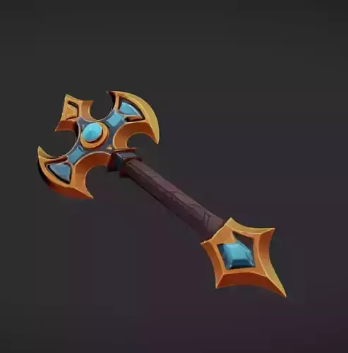 a stylized battle axe