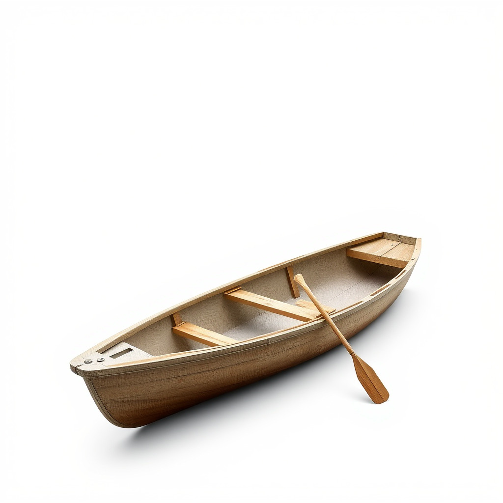 Realistic Wooden Rowboat with Oars model pack Low-poly 3D model_3