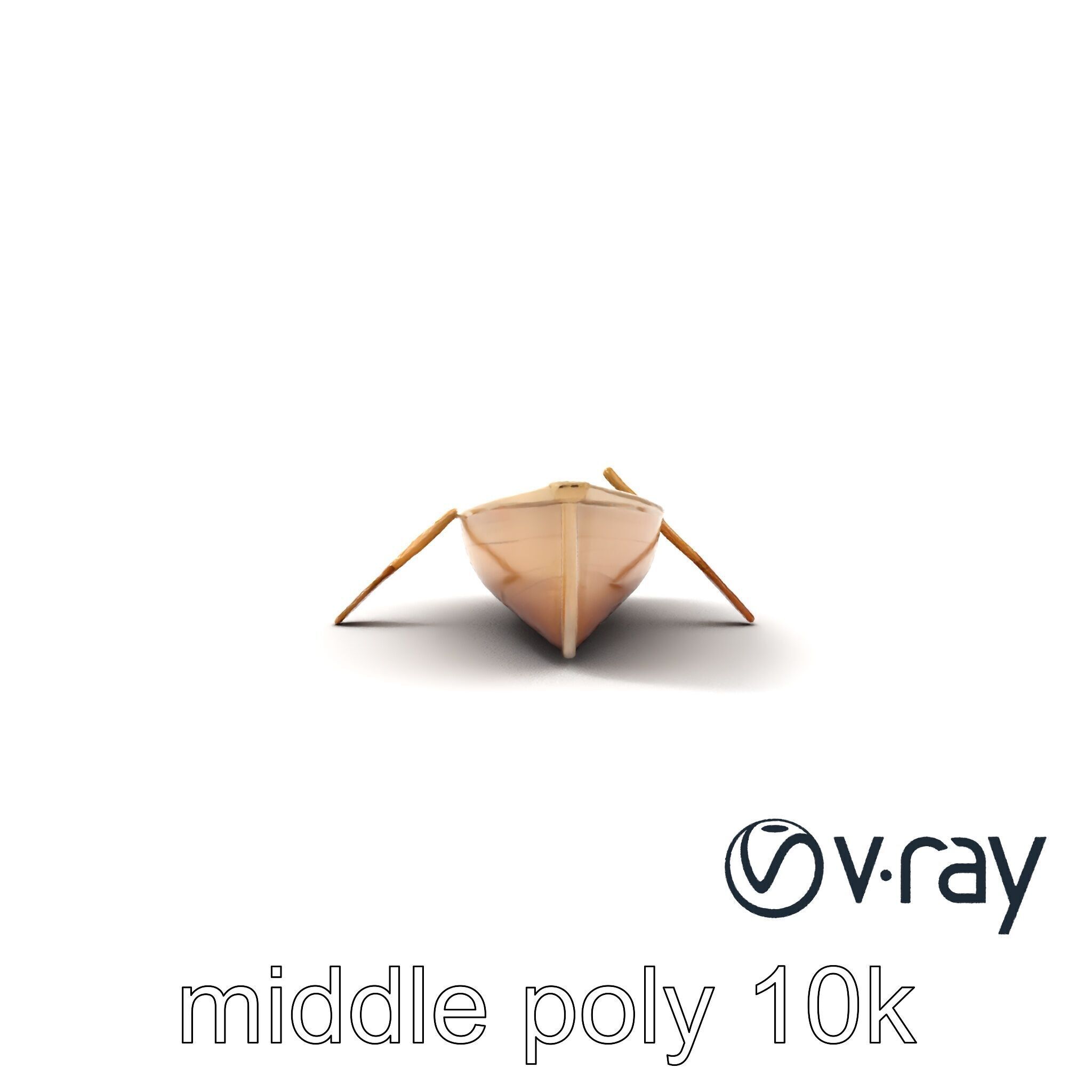 Realistic Wooden Rowboat with Oars model pack Low-poly 3D model_12