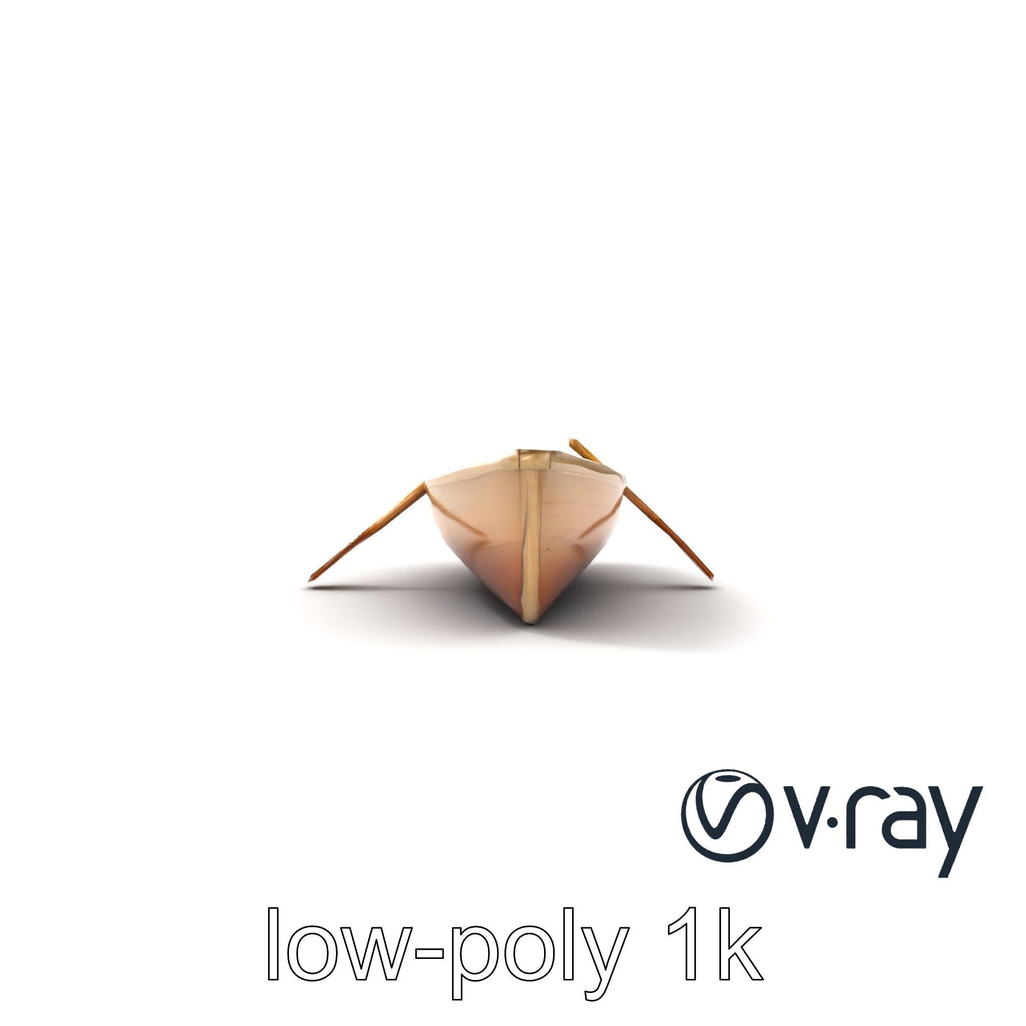 Realistic Wooden Rowboat with Oars model pack Low-poly 3D model_25