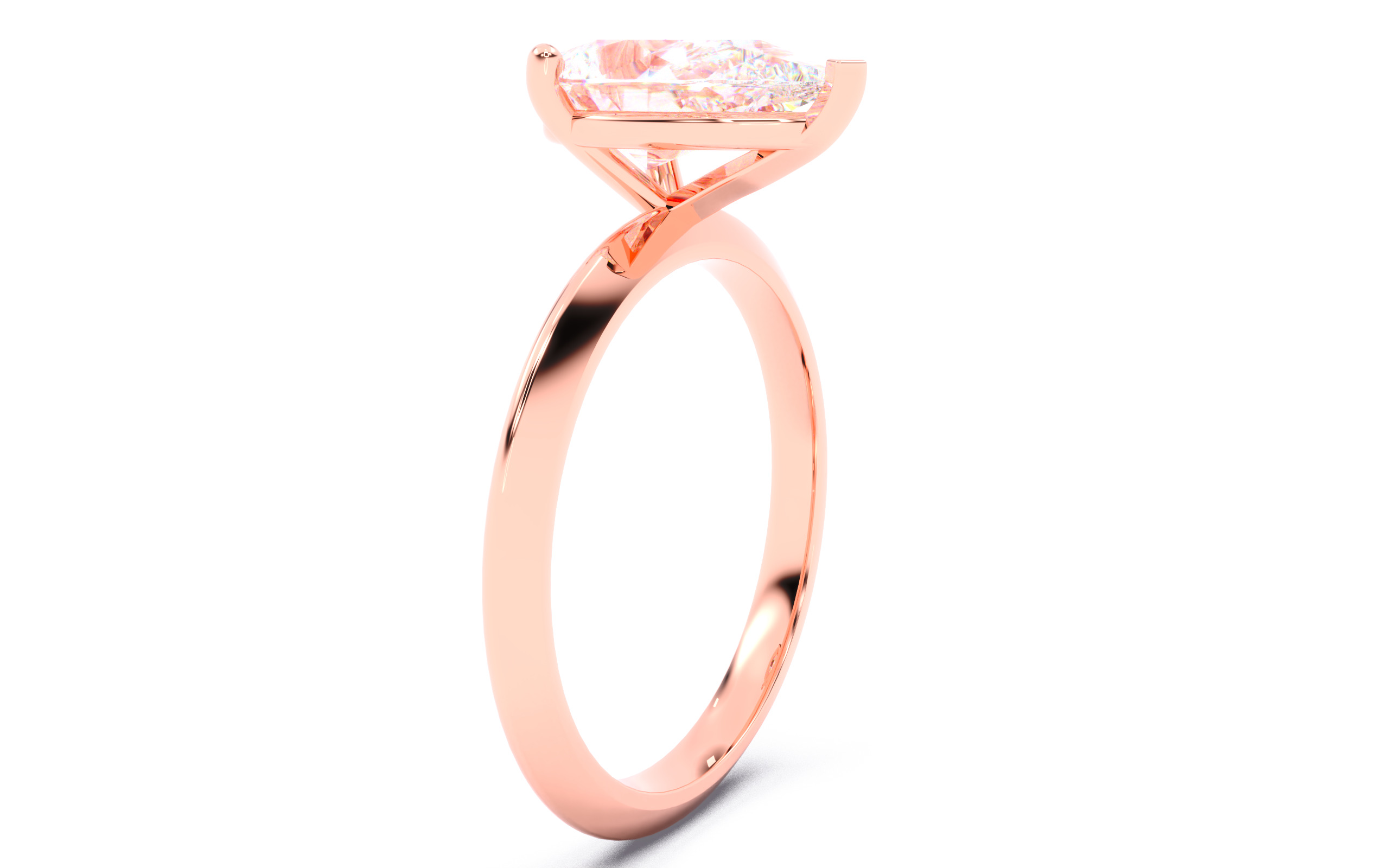 Pear Diamond Solitaire Ring 3D print model 3D print model_14