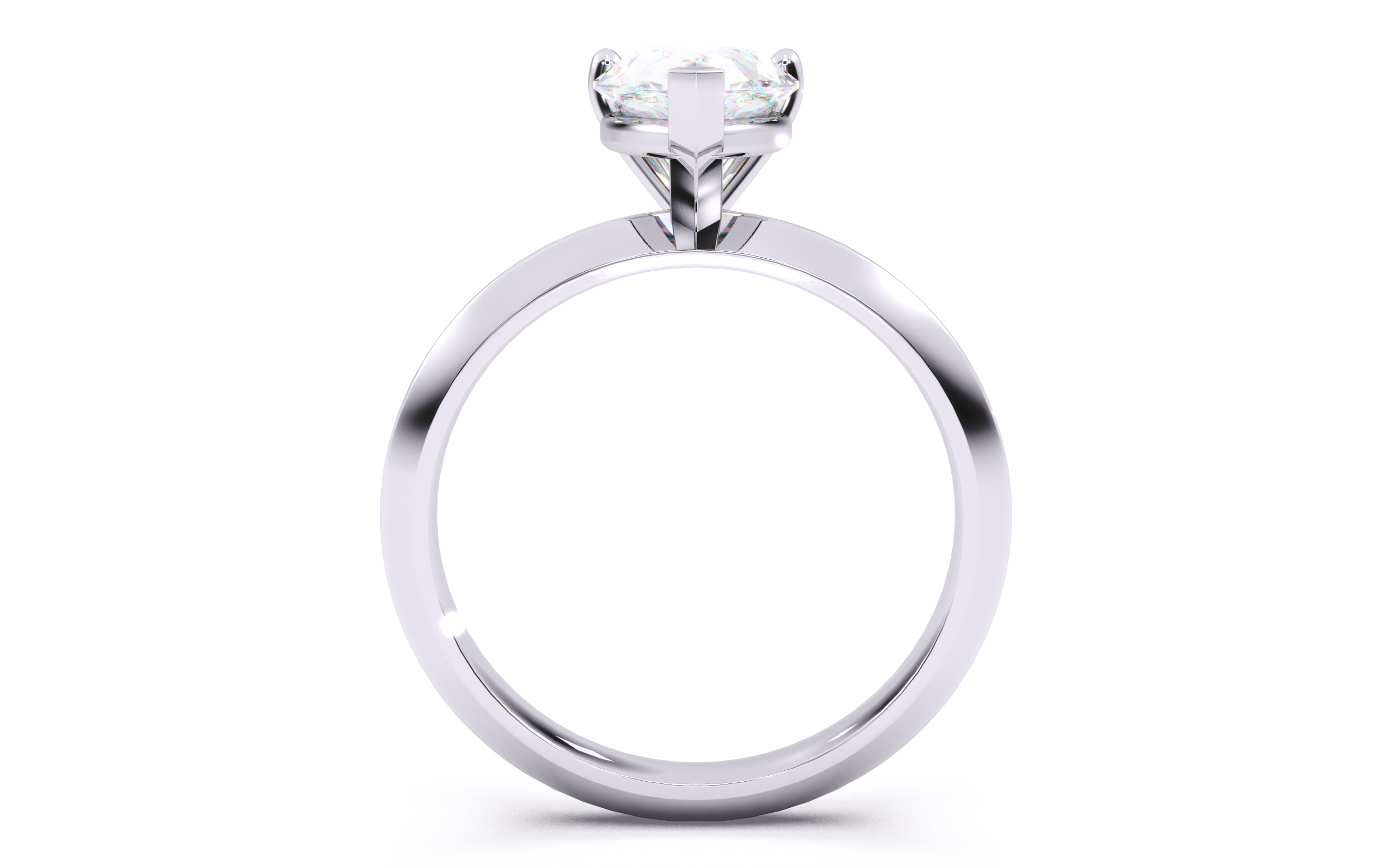 Pear Diamond Solitaire Ring 3D print model 3D print model_24