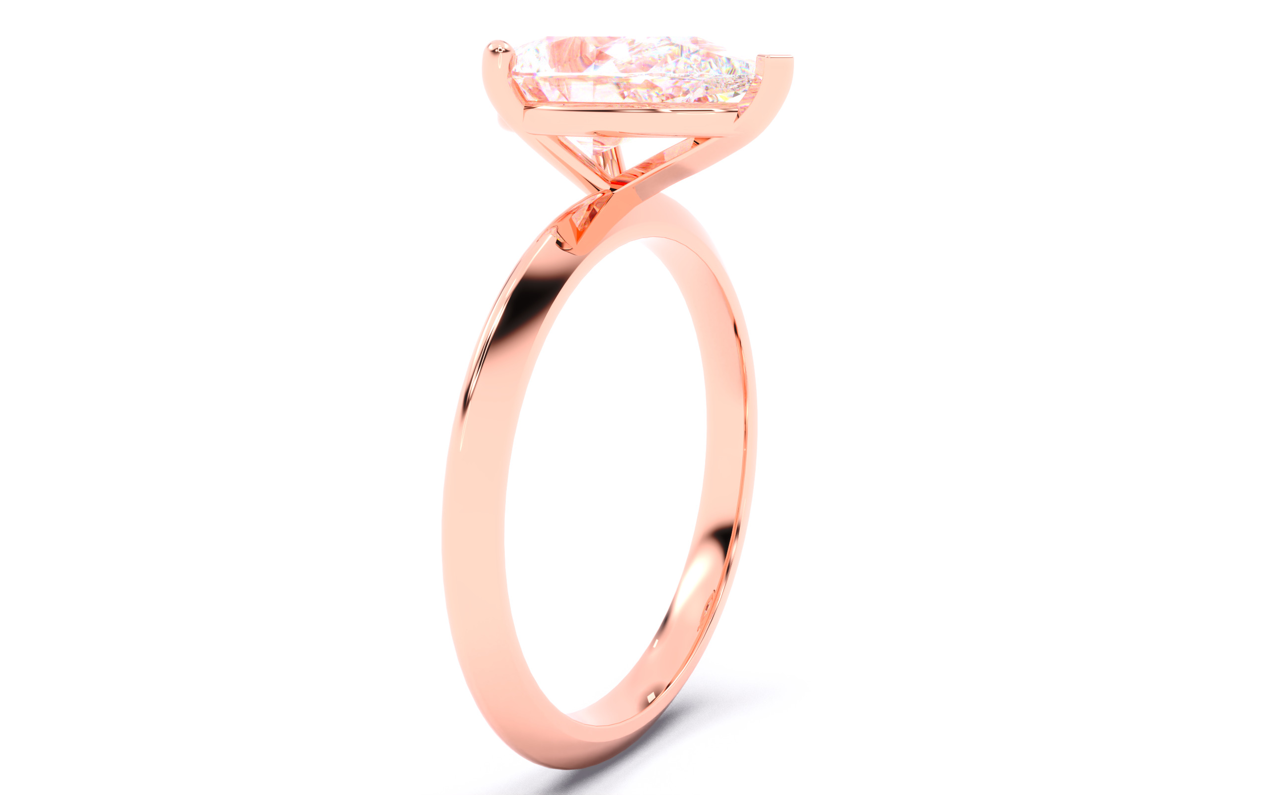 Pear Diamond Solitaire Ring 3D print model 3D print model_12