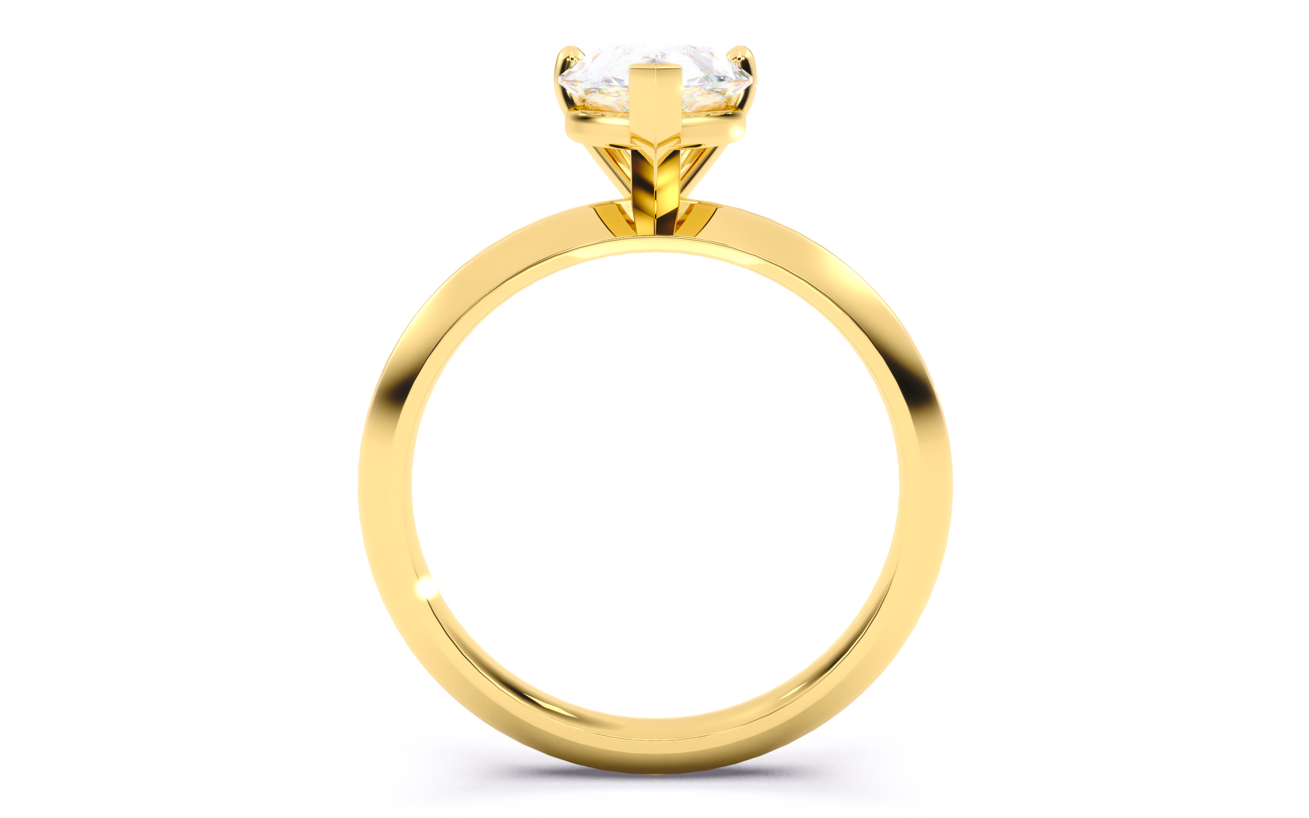 Pear Diamond Solitaire Ring 3D print model 3D print model_4
