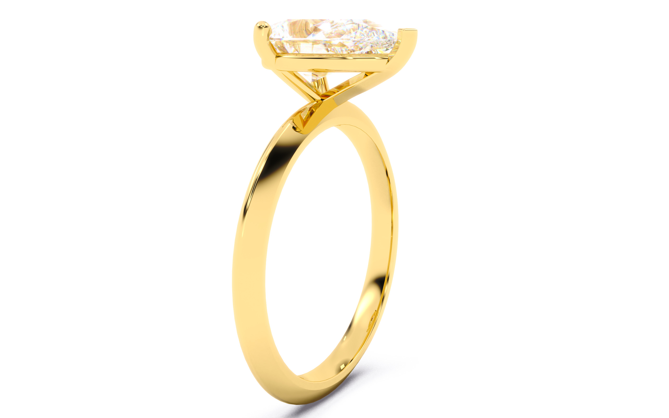 Pear Diamond Solitaire Ring 3D print model 3D print model_18