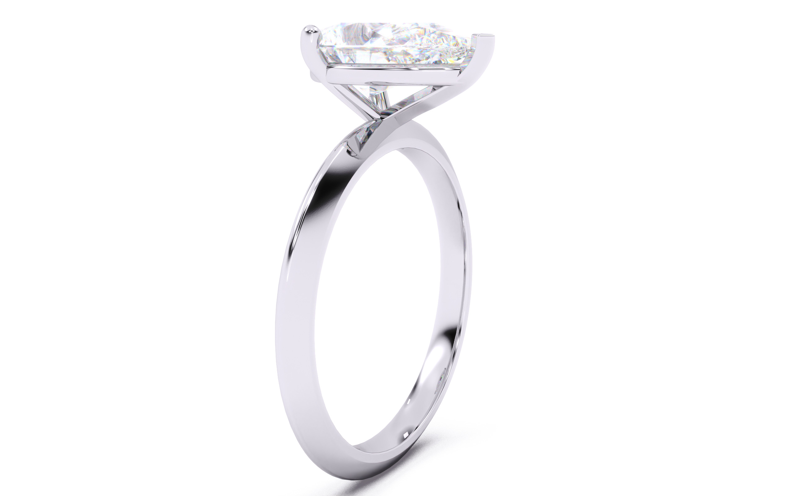 Pear Diamond Solitaire Ring 3D print model 3D print model_16