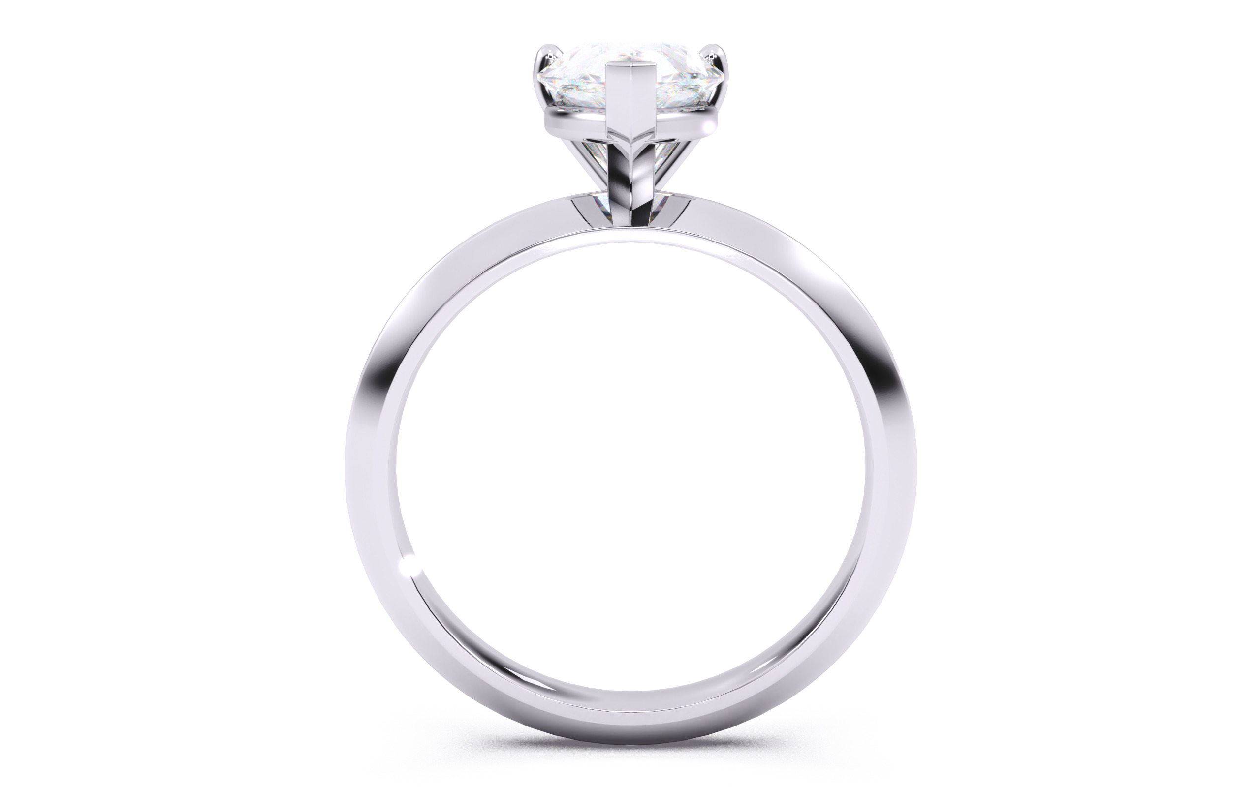 Pear Diamond Solitaire Ring 3D print model 3D print model_3