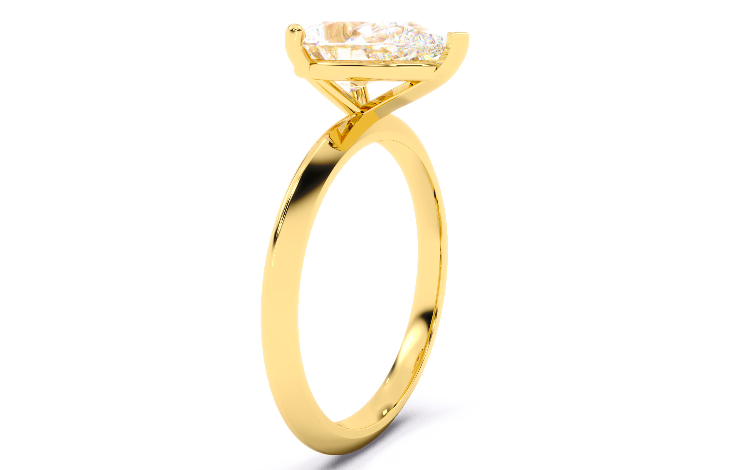 Pear Diamond Solitaire Ring 3D print model 3D print model_17