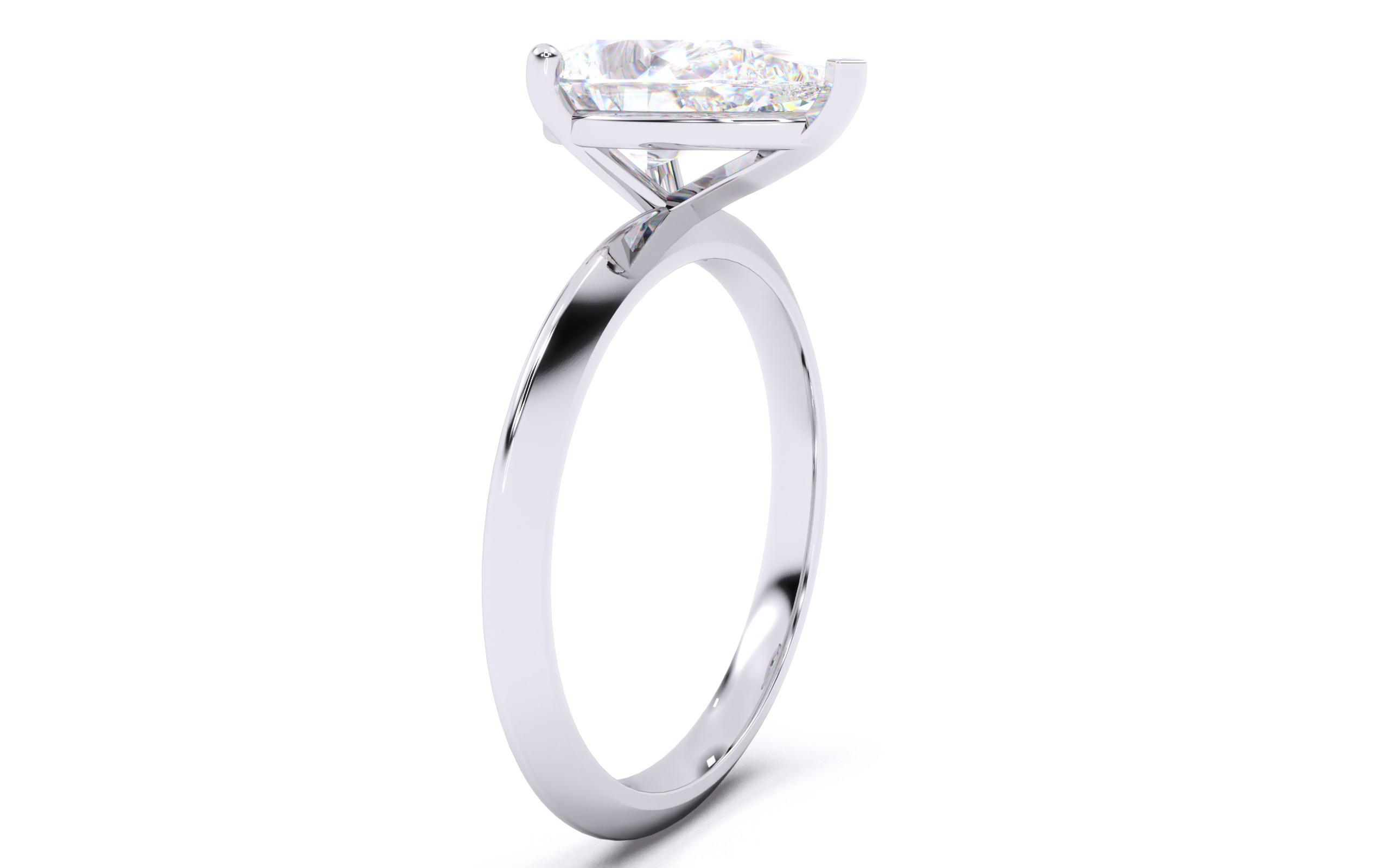 Pear Diamond Solitaire Ring 3D print model 3D print model_15