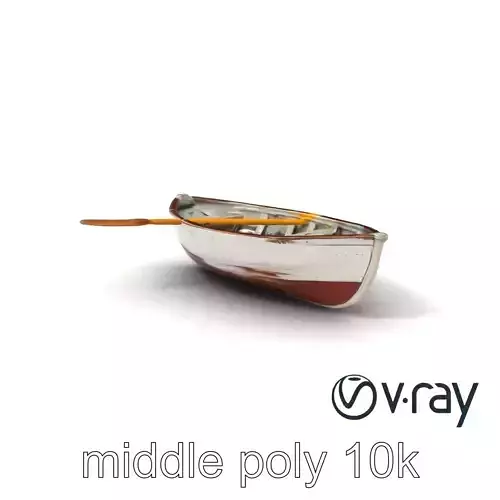 Rustic Rowboat with Oars 3D model pack Low-poly 3D model
