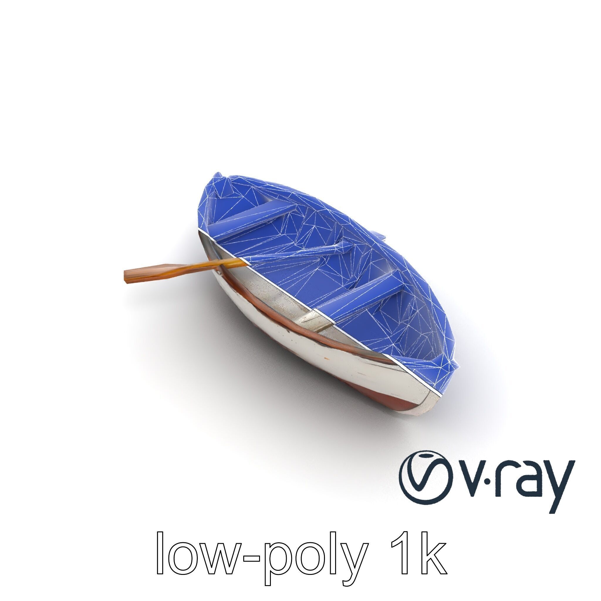 Rustic Rowboat with Oars 3D model pack Low-poly 3D model_25