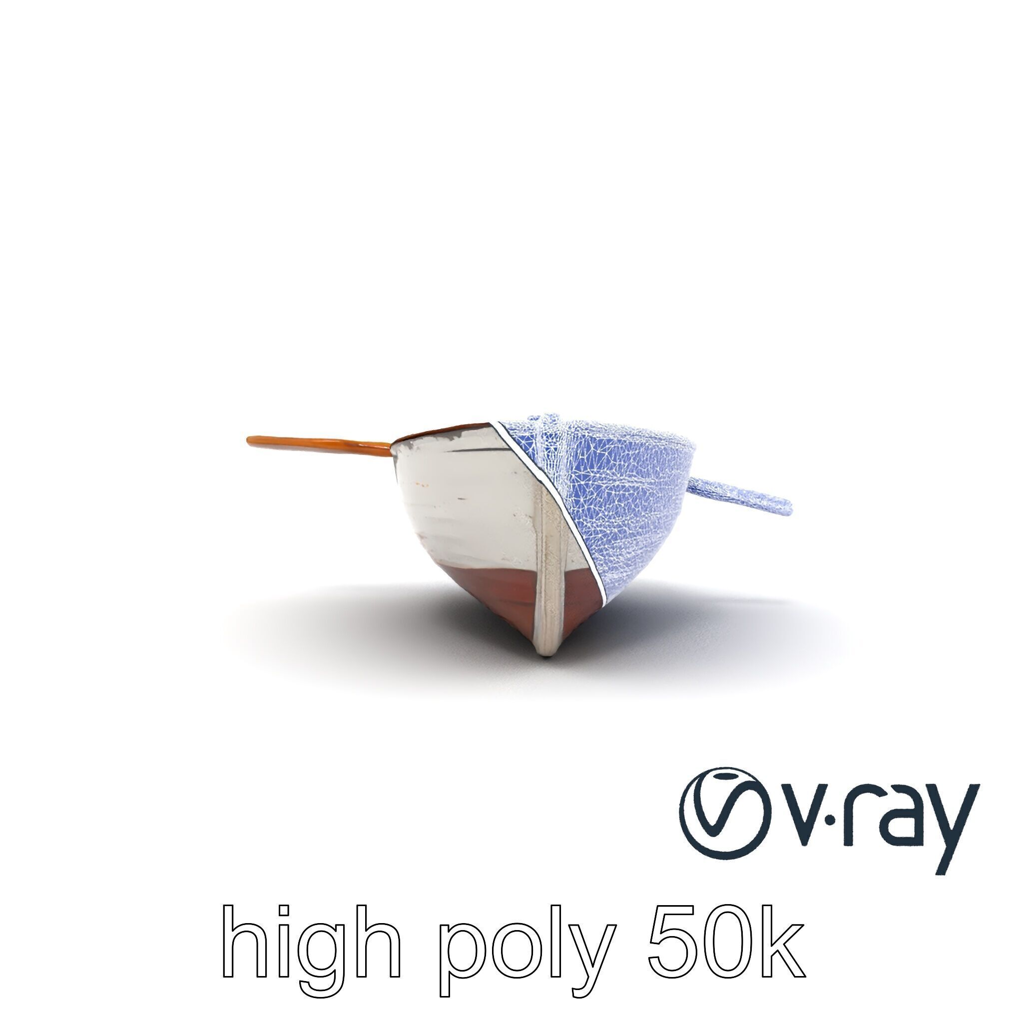 Rustic Rowboat with Oars 3D model pack Low-poly 3D model_30