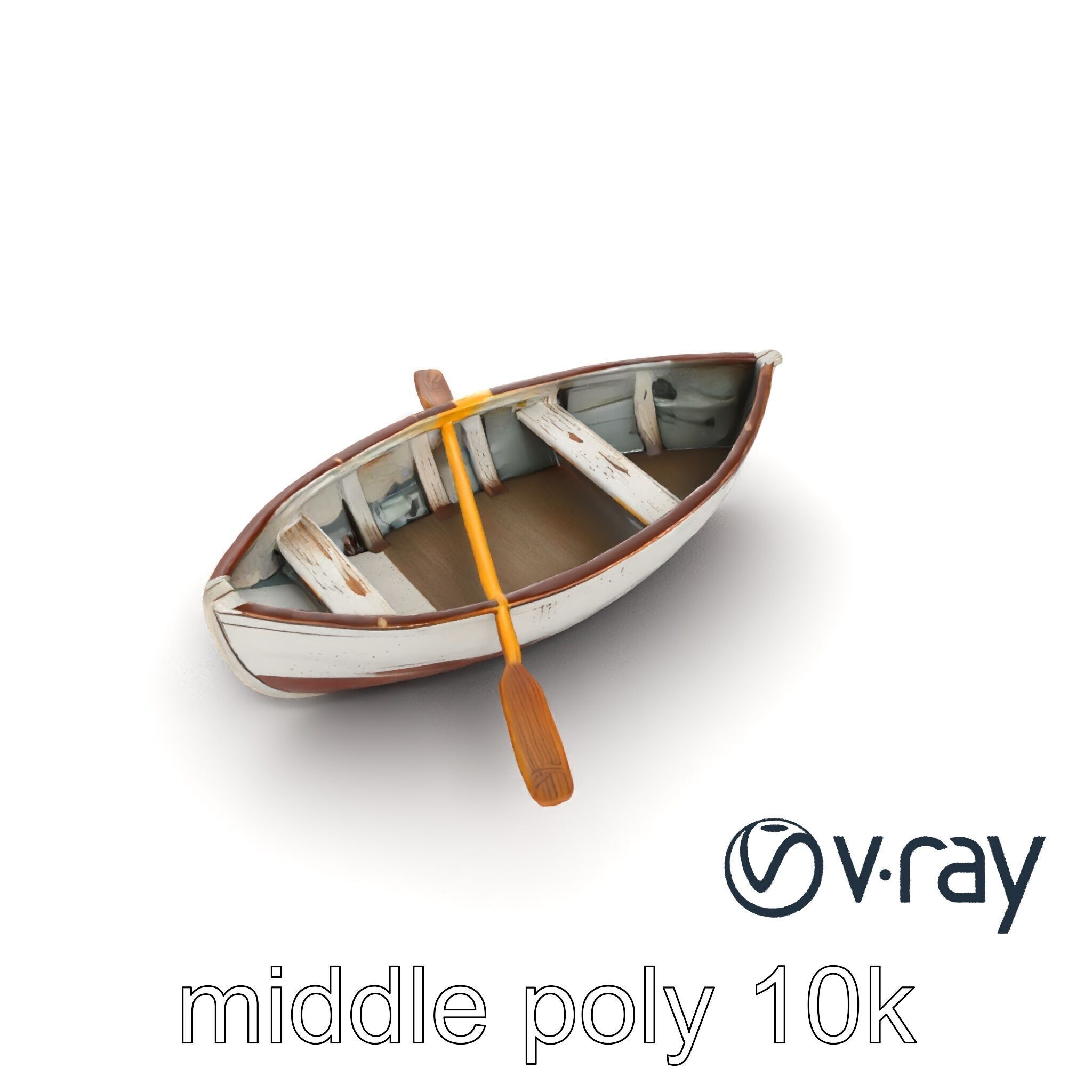 Rustic Rowboat with Oars 3D model pack Low-poly 3D model_18