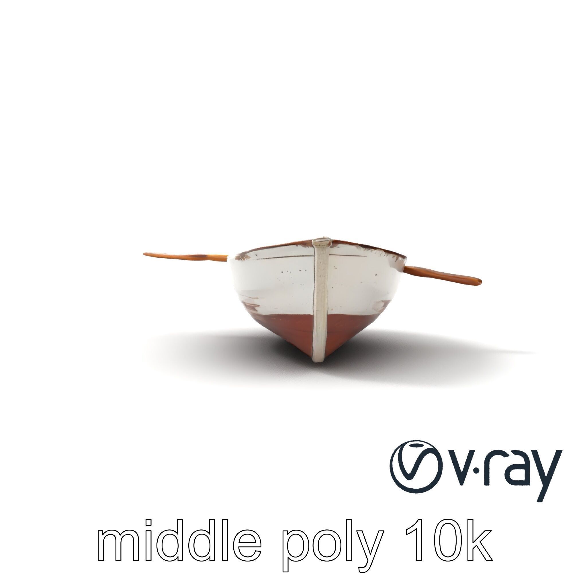 Rustic Rowboat with Oars 3D model pack Low-poly 3D model_17