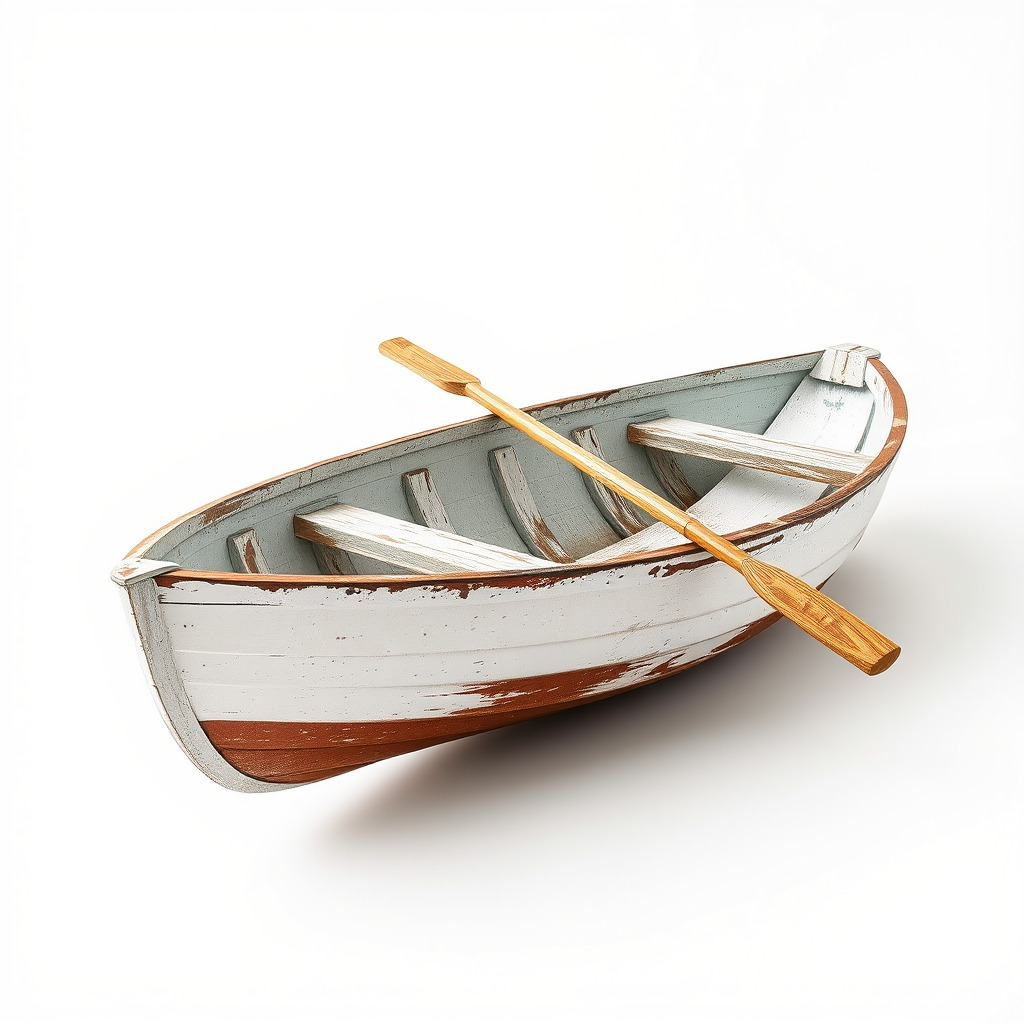 Rustic Rowboat with Oars 3D model pack Low-poly 3D model_3