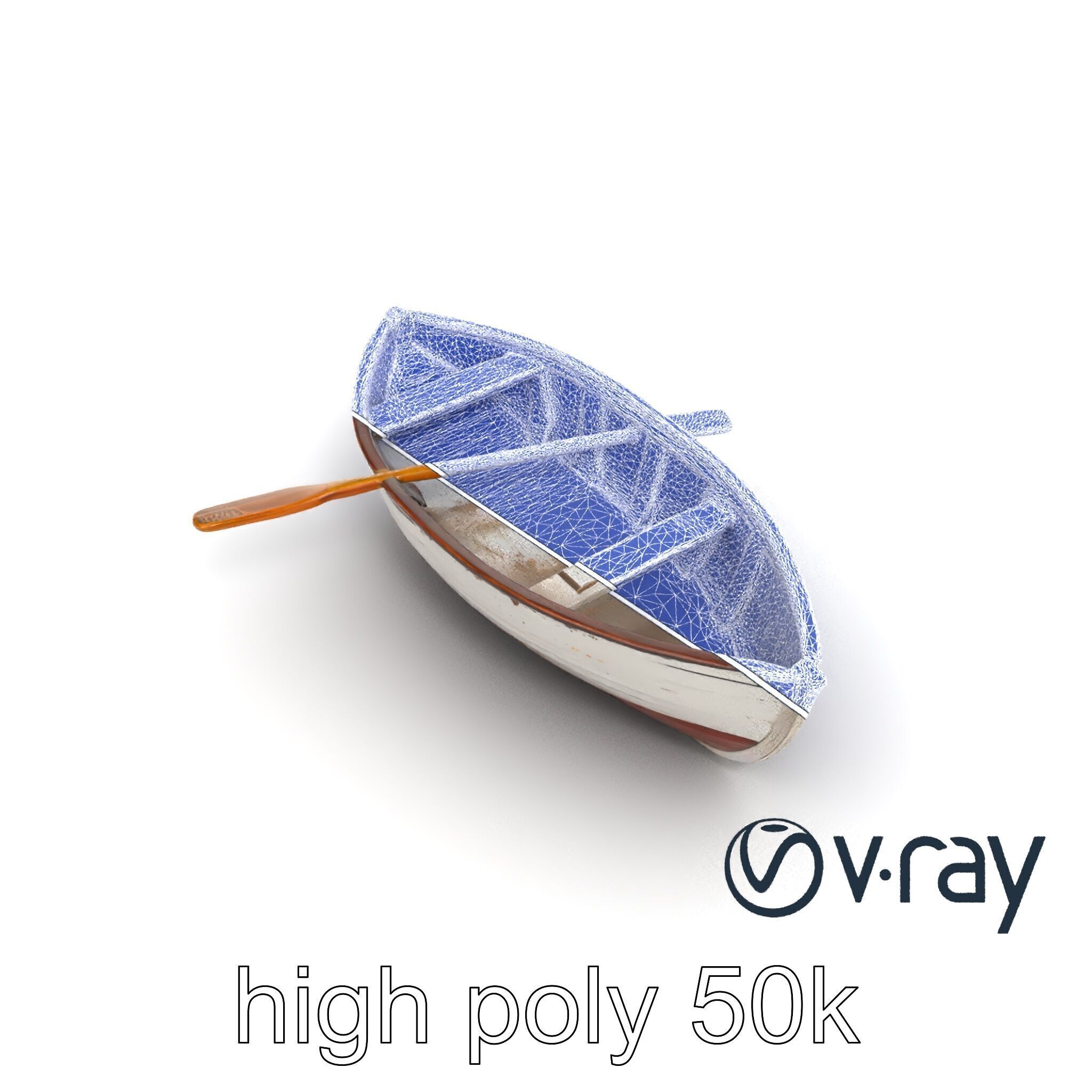 Rustic Rowboat with Oars 3D model pack Low-poly 3D model_21