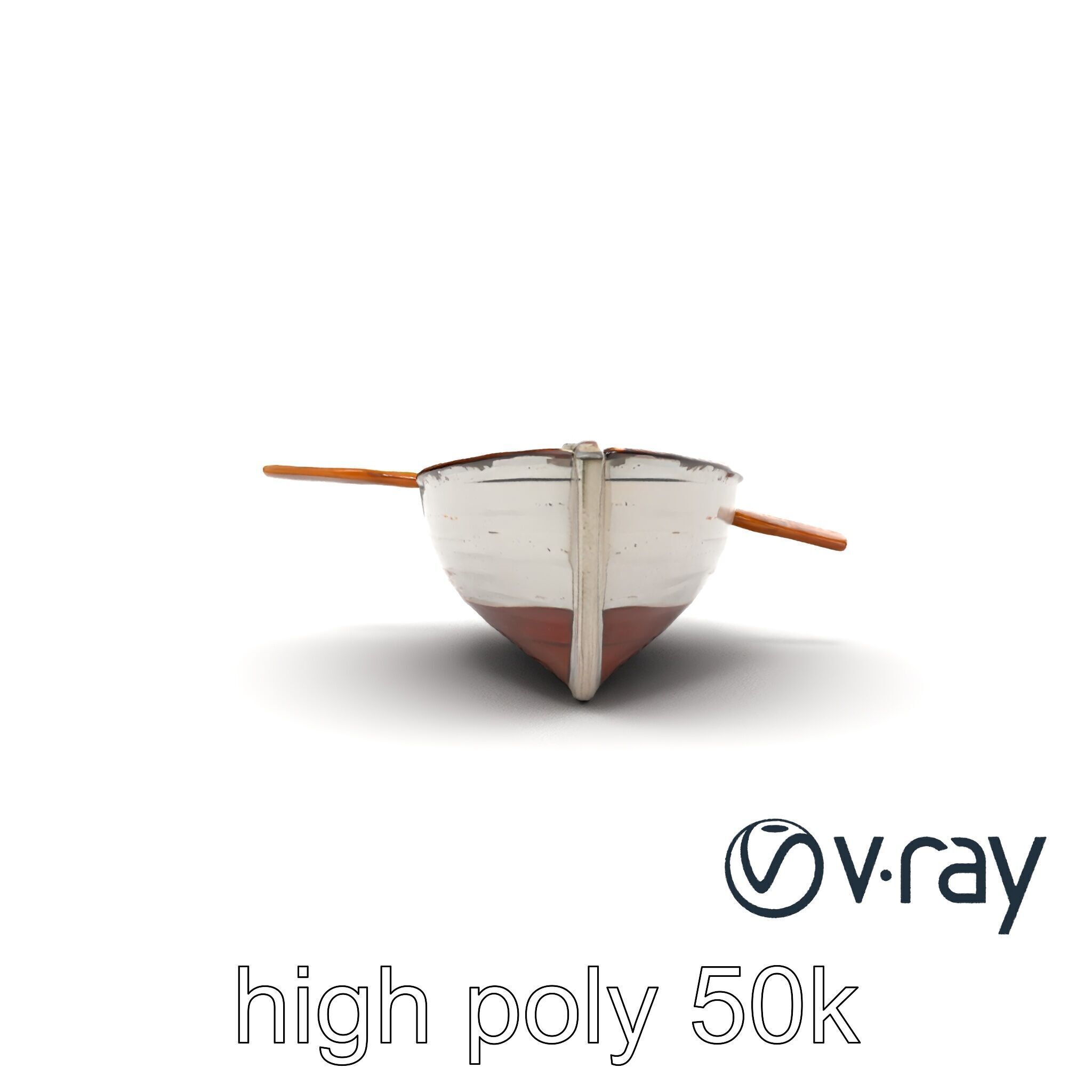 Rustic Rowboat with Oars 3D model pack Low-poly 3D model_13