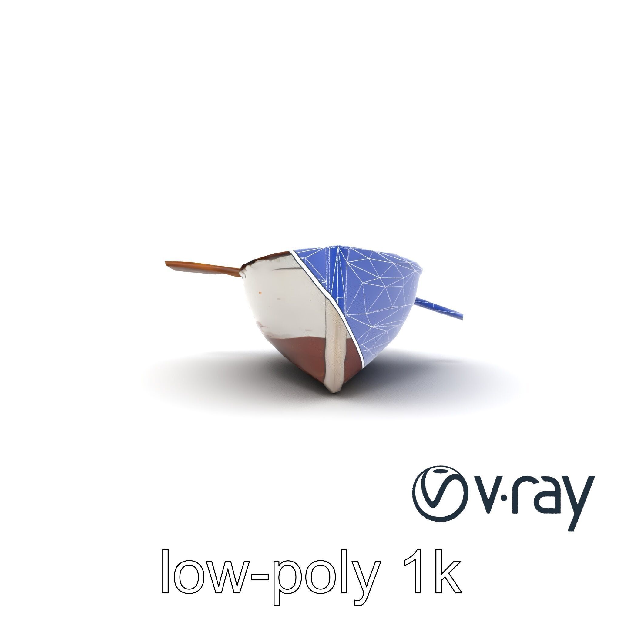Rustic Rowboat with Oars 3D model pack Low-poly 3D model_16
