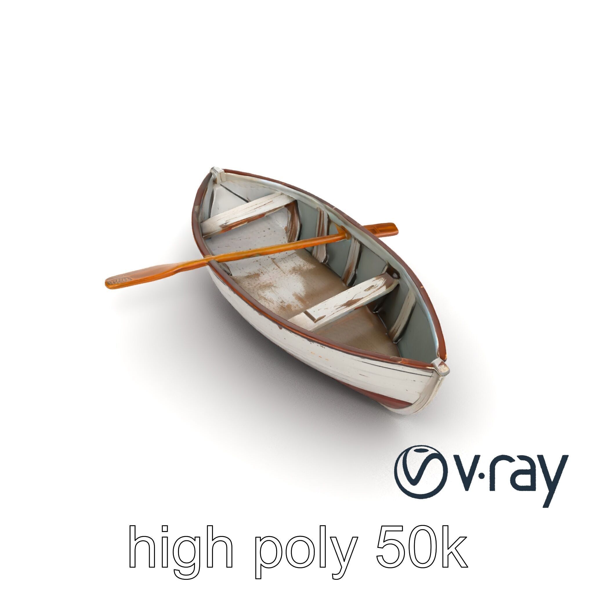 Rustic Rowboat with Oars 3D model pack Low-poly 3D model_20