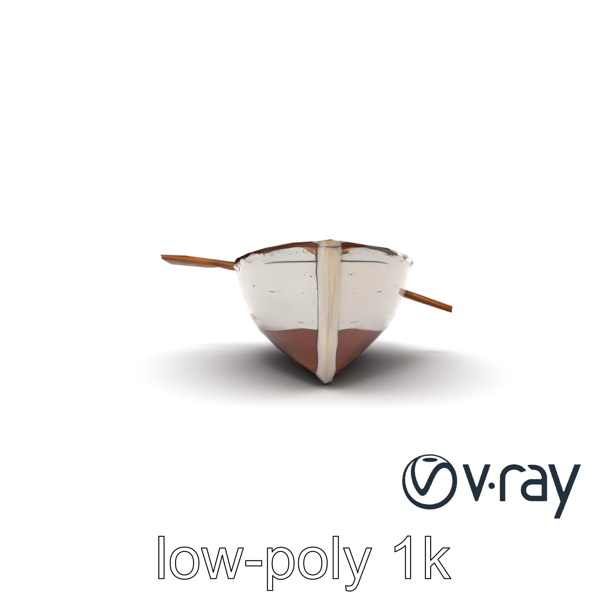 Rustic Rowboat with Oars 3D model pack Low-poly 3D model_29