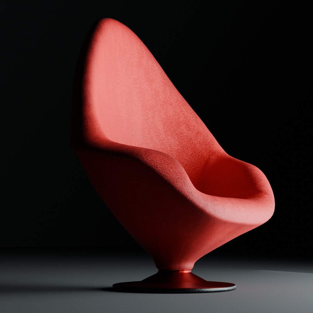 Modern Designer Chair 3D Model Low-poly 3D model_2