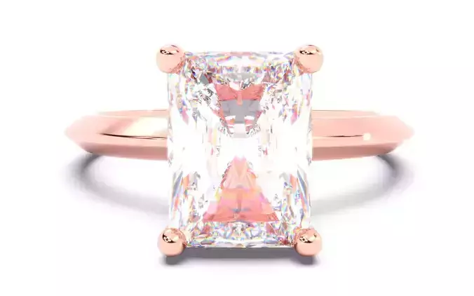 Radiant Diamond Solitaire Ring 3D print model