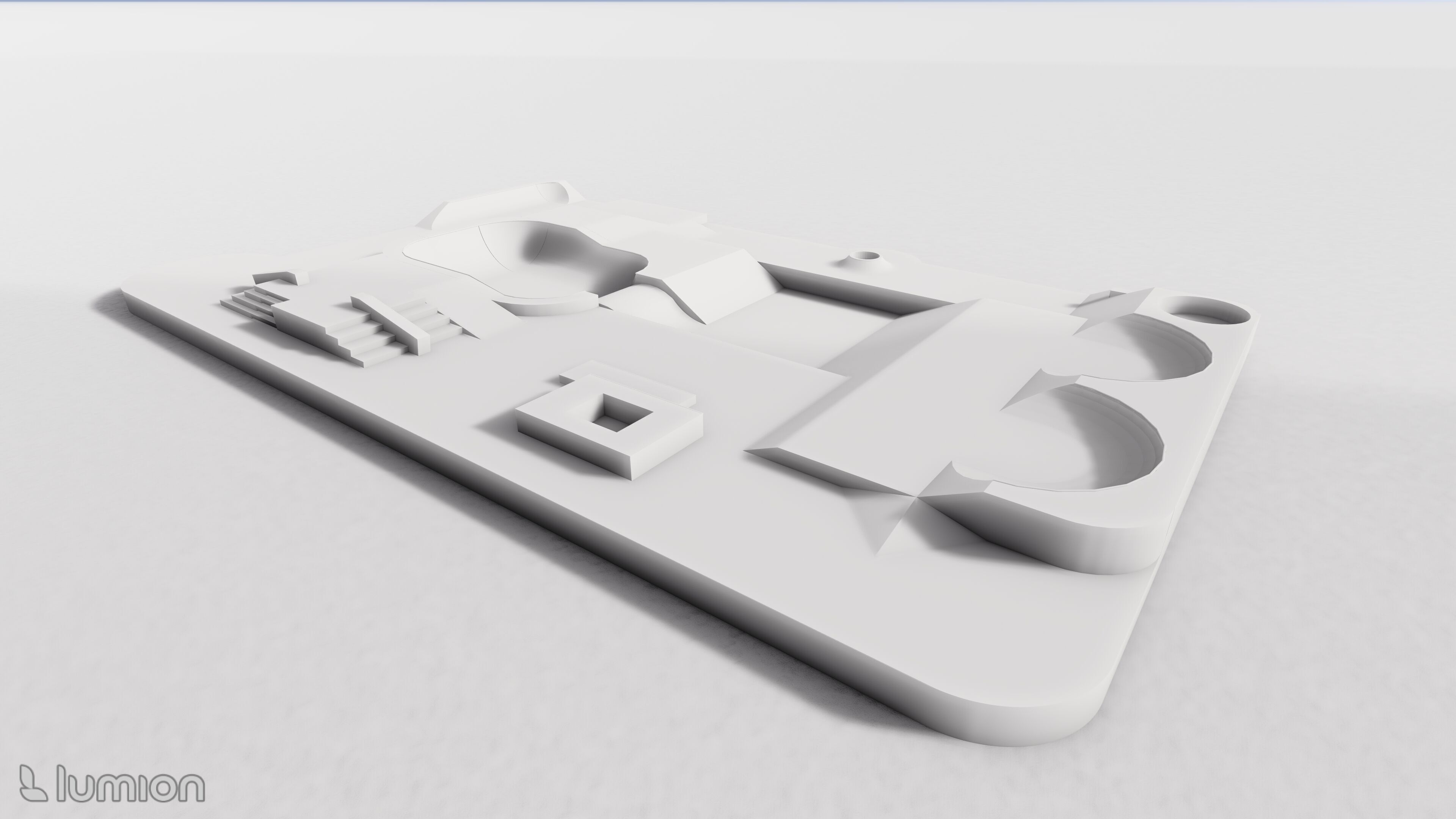 Skatepark Low-poly 3D model_2